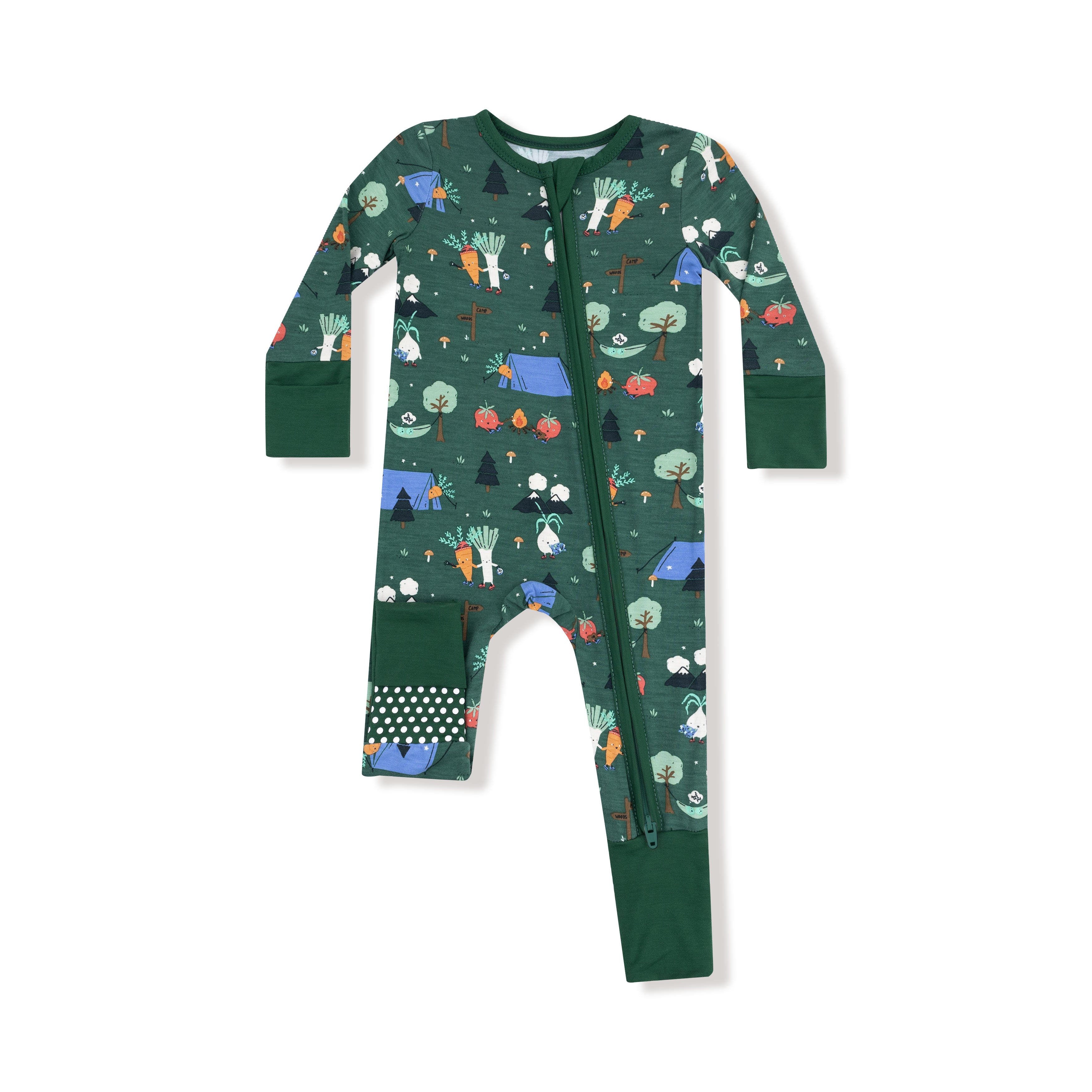 Convertible Romper in our  Camping Veggies print from Angel Dear