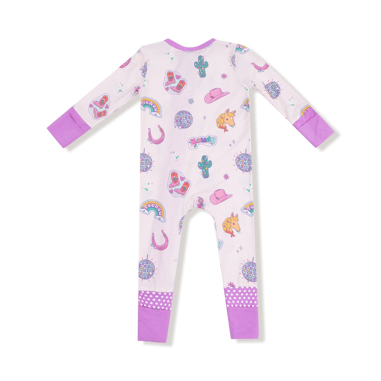 Convertible Romper in our  Disco Cowgirl print from Angel Dear