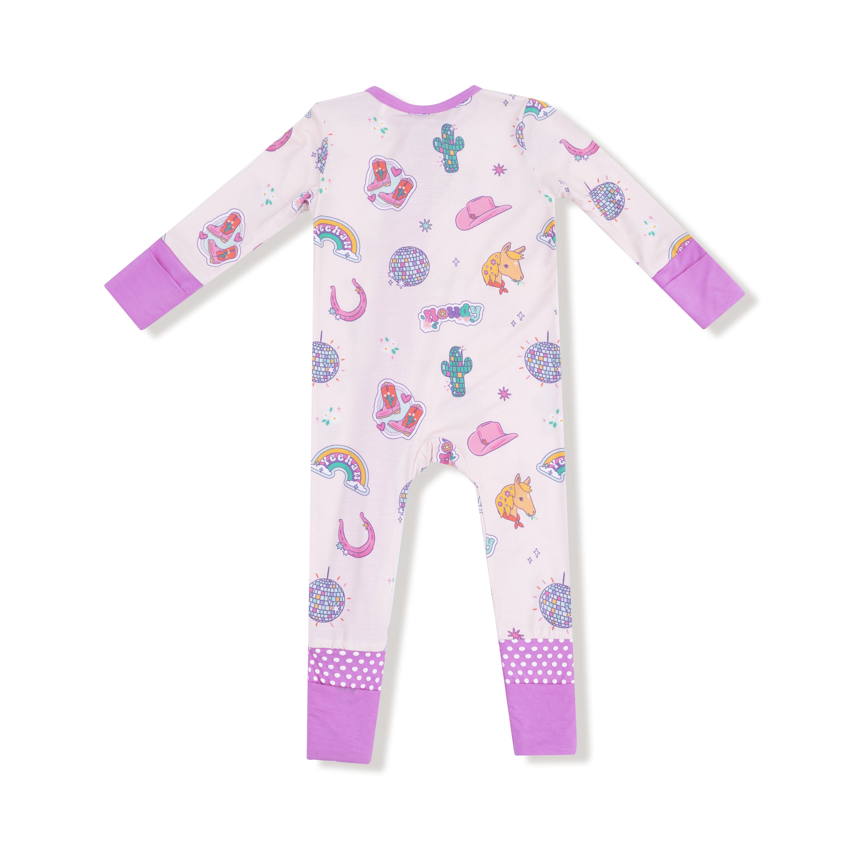 Convertible Romper in our  Disco Cowgirl print from Angel Dear