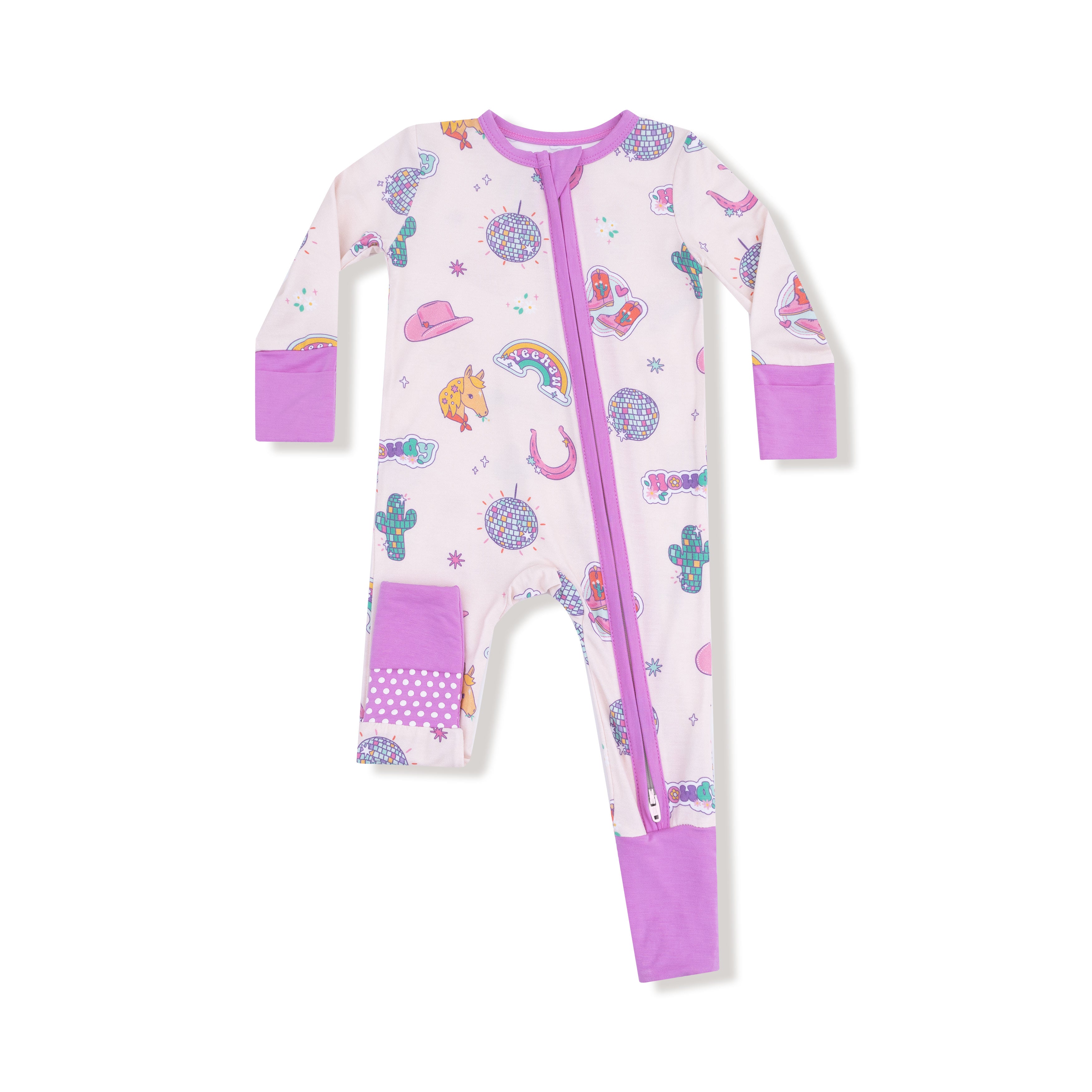 Convertible Romper in our  Disco Cowgirl print from Angel Dear