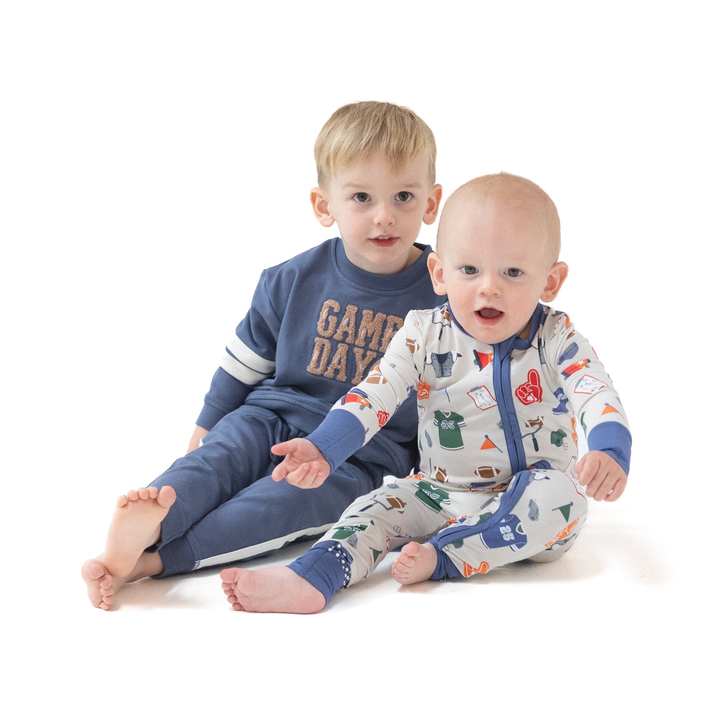 Convertible Romper in our  Game Day - Grey print from Angel Dear