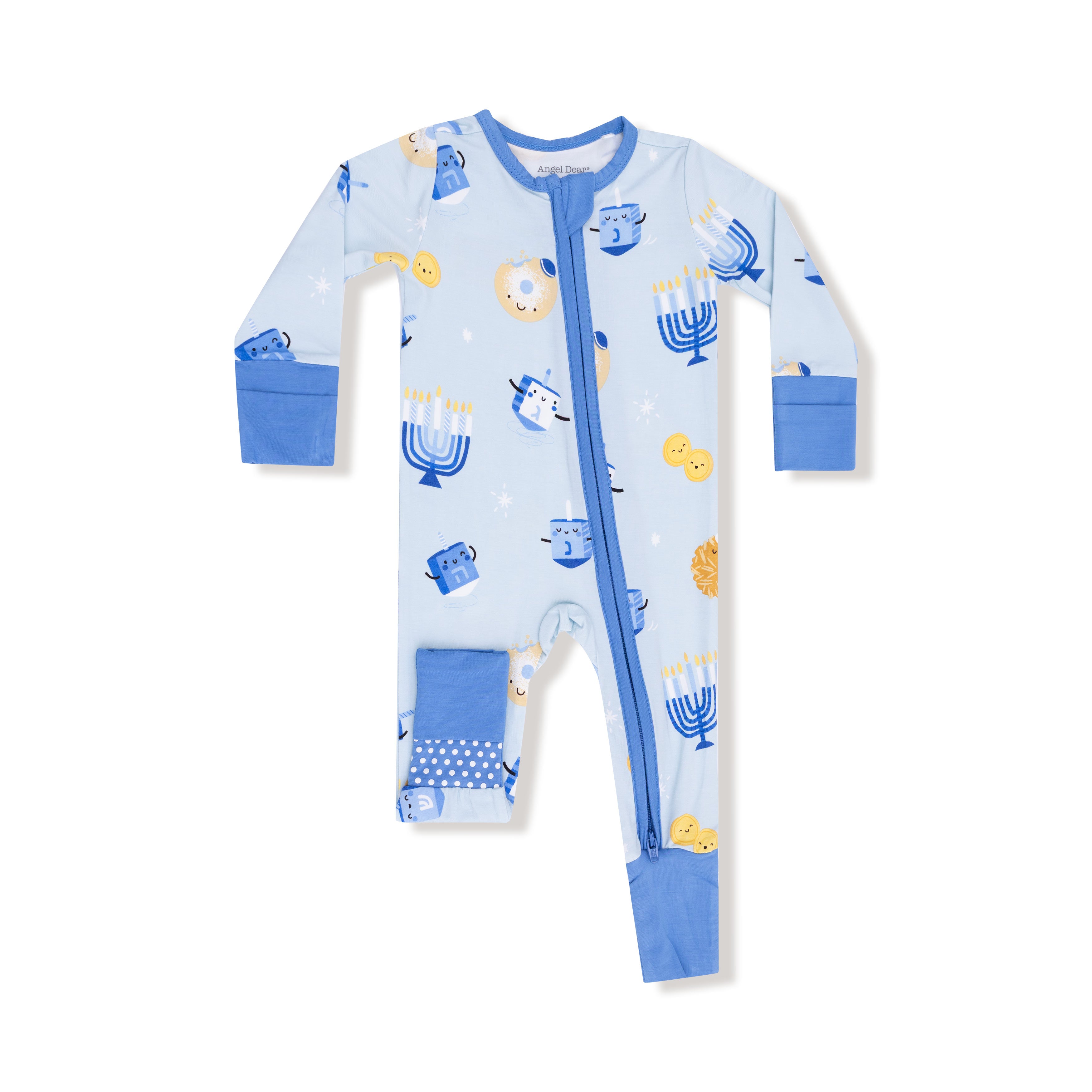 Hanukkah - Blue - Bamboo - Convertible Romper – Angel Dear