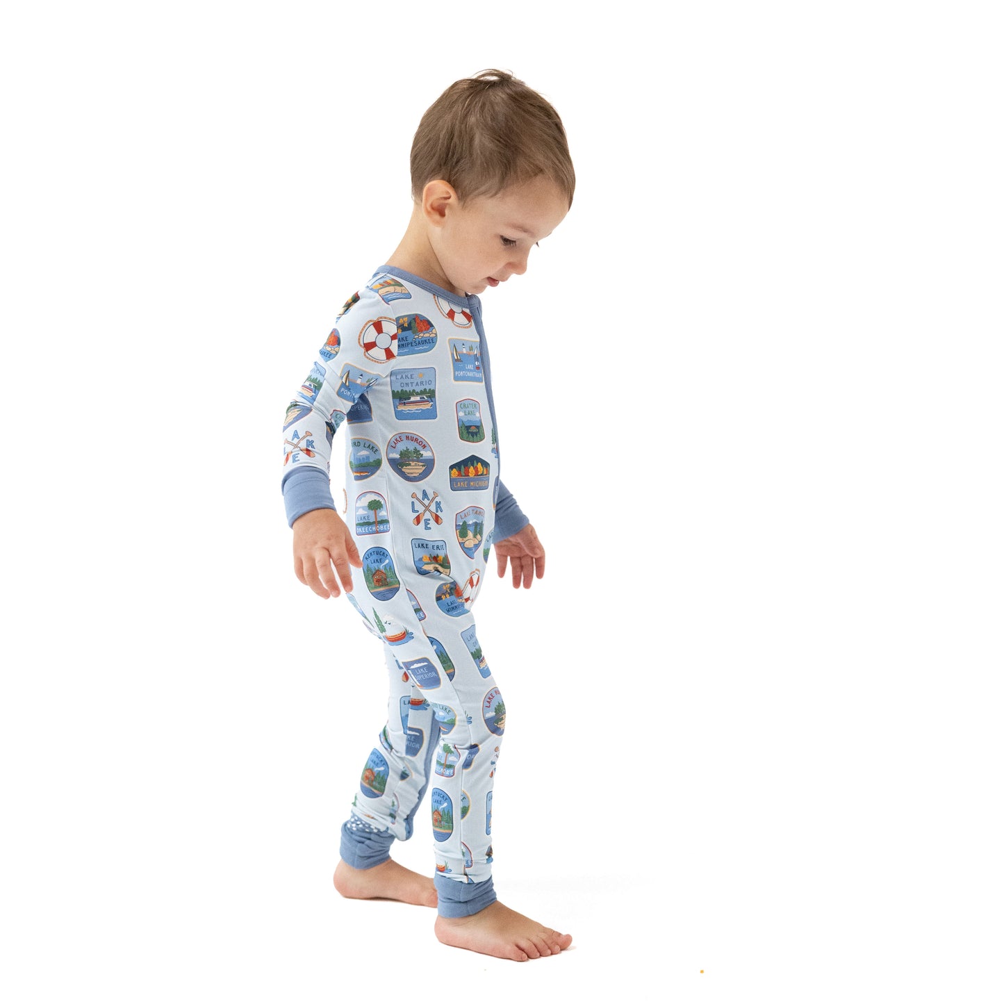 Convertible Romper in our  Lake Stickers print from Angel Dear