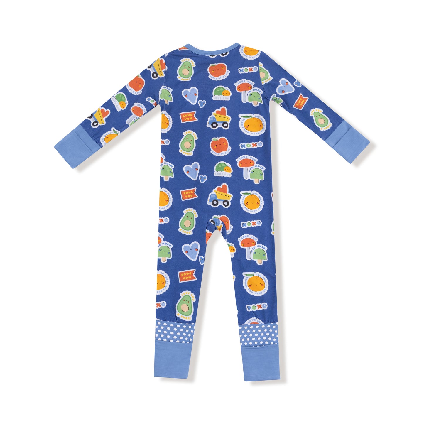 Convertible Romper in our  My Funny Valentine - Blue print from Angel Dear