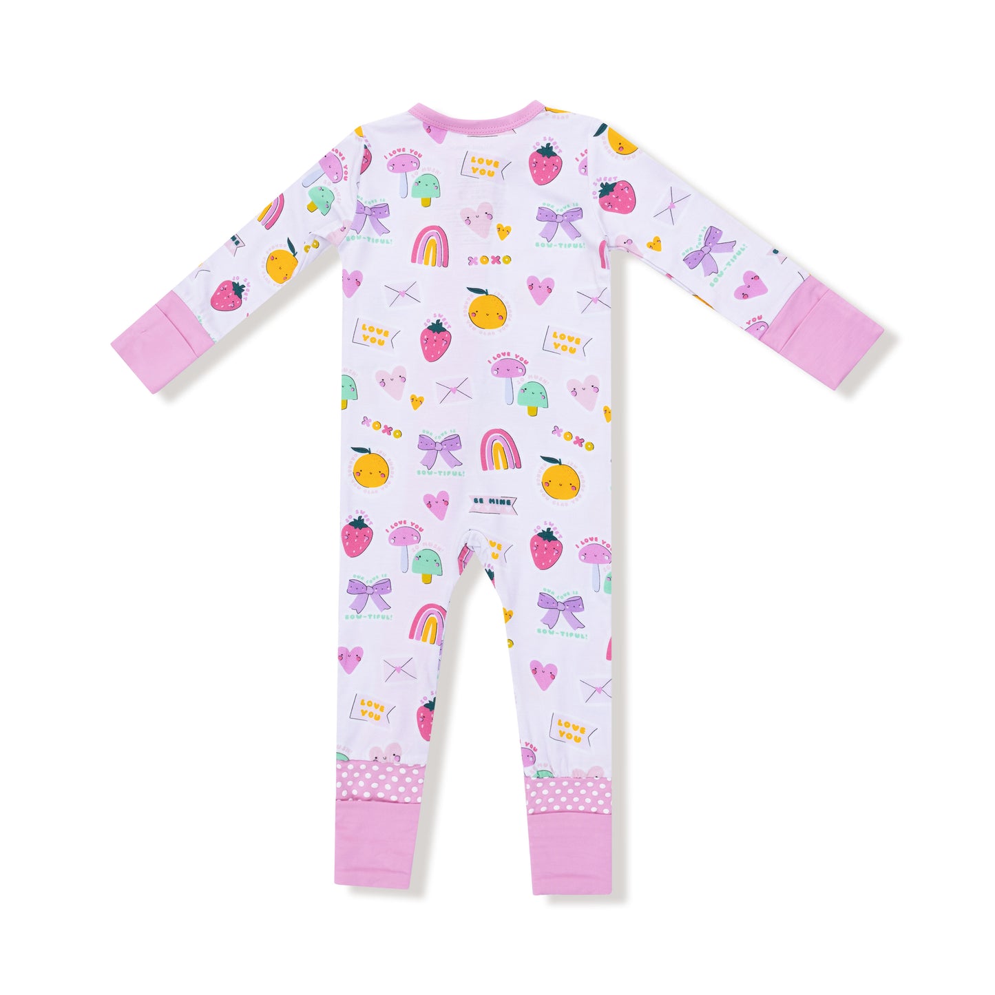 Convertible Romper in our  My Funny Valentine - Pink print from Angel Dear