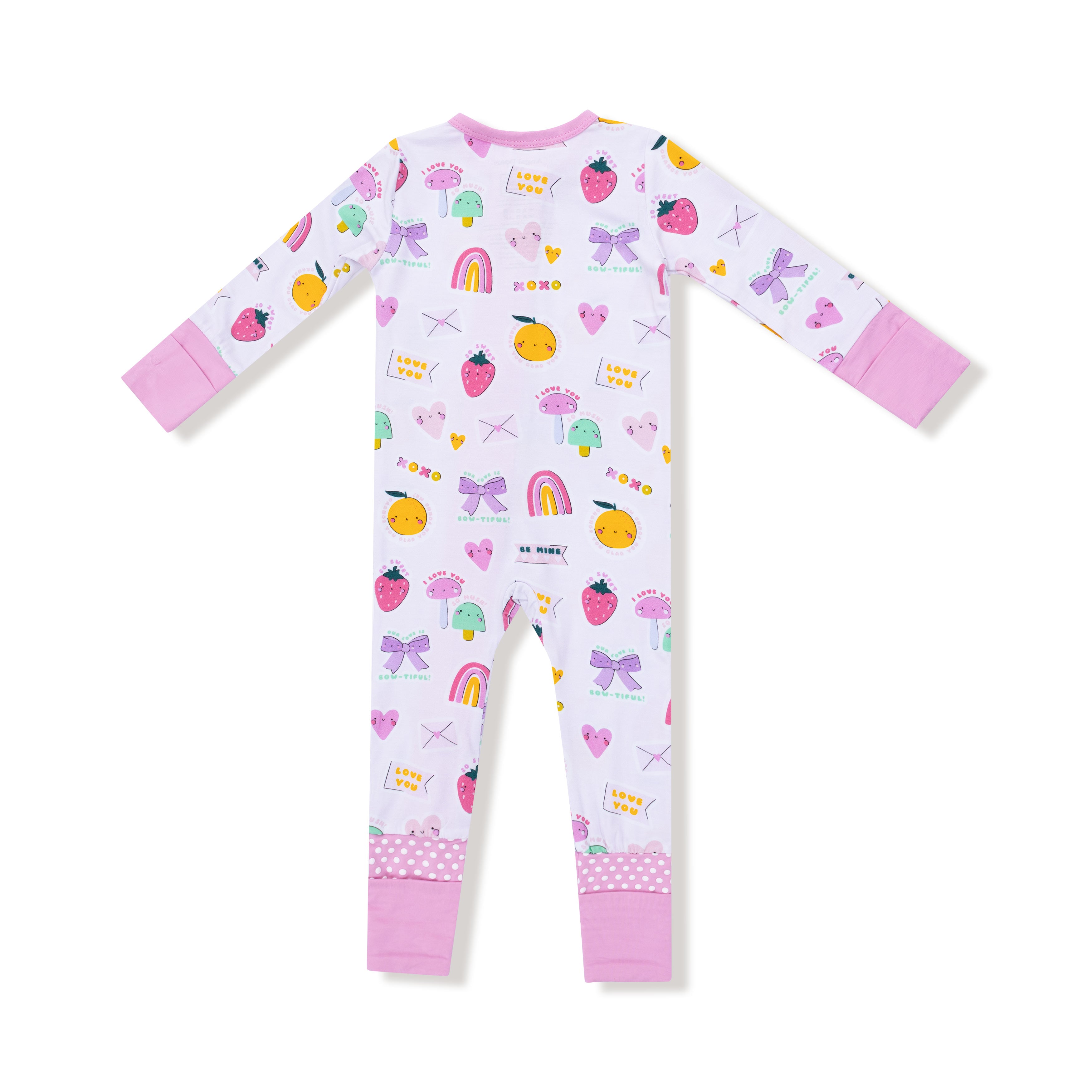 Convertible Romper in our  My Funny Valentine - Pink print from Angel Dear