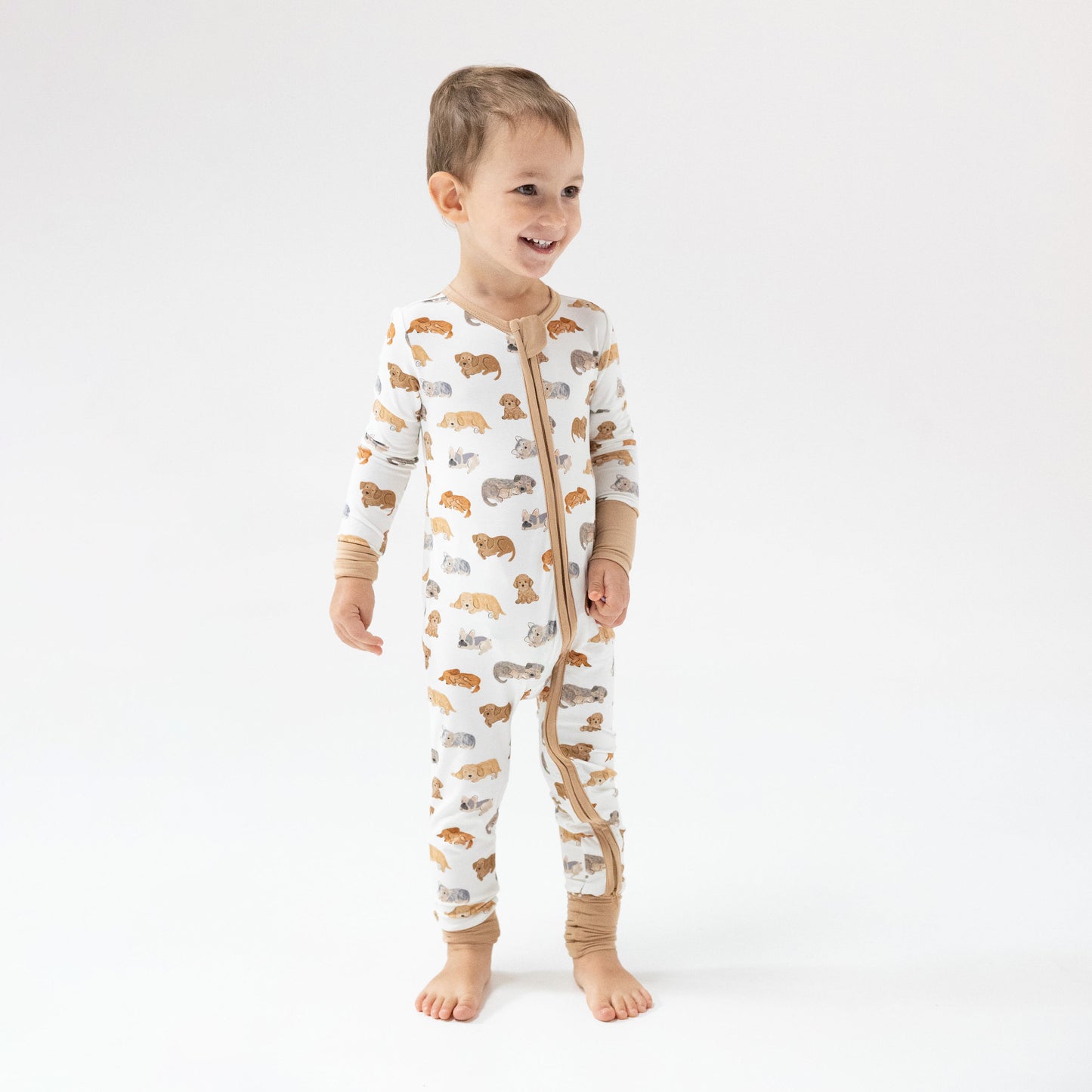 Convertible Romper in our  Napping Puppies print from Angel Dear