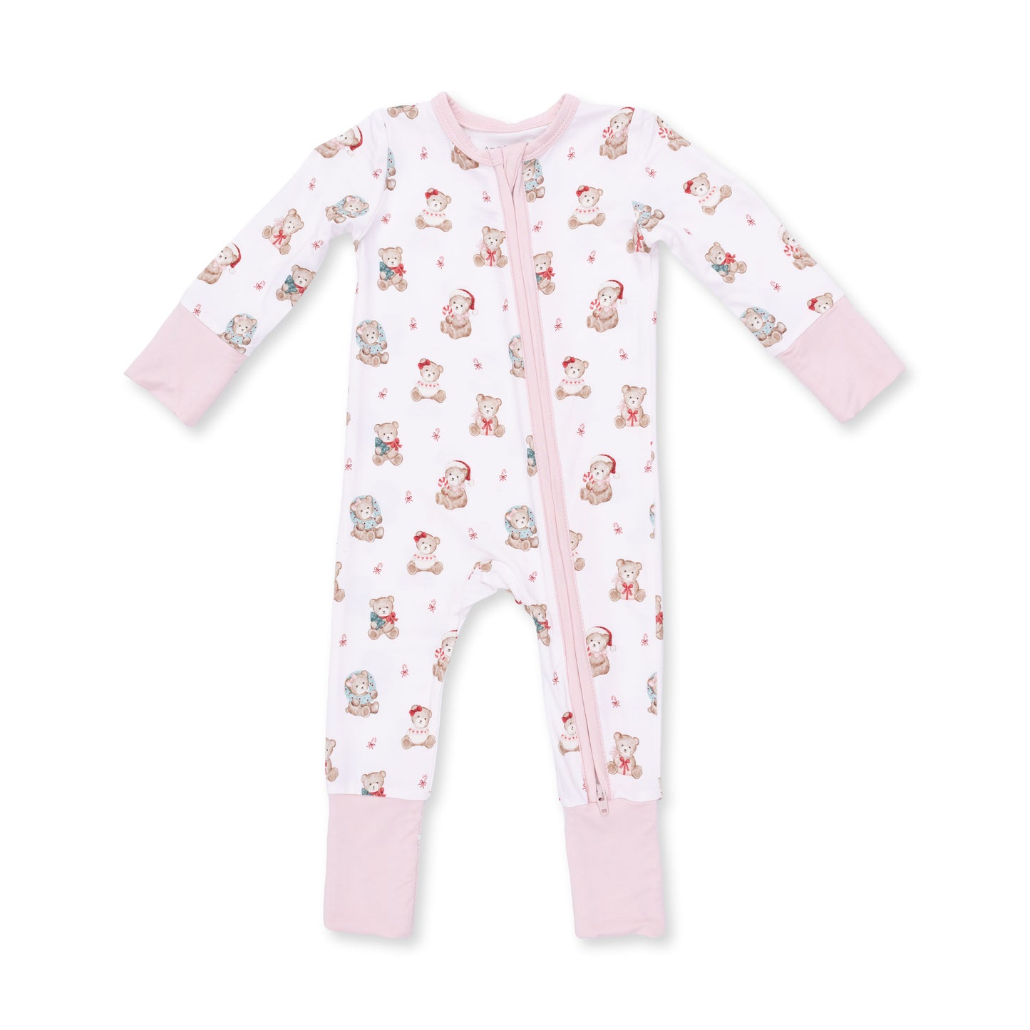 Christmas Teddy Bears Pink - Convertible Romper