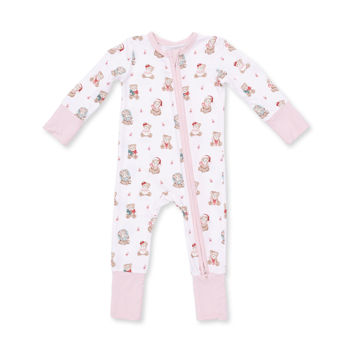 Christmas Teddy Bears Pink - Convertible Romper