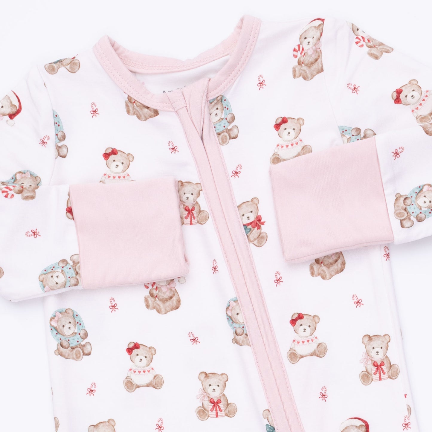 Christmas Teddy Bears Pink - Convertible Romper