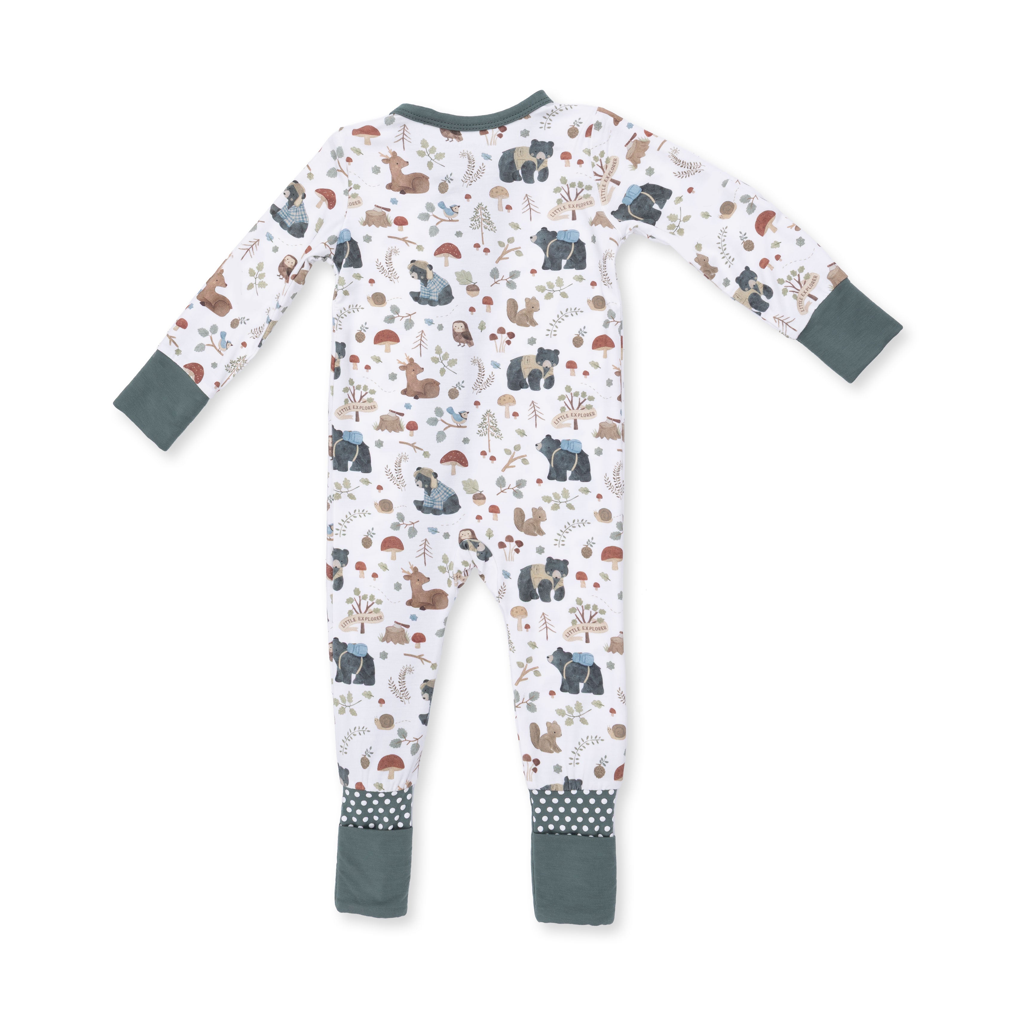 Southern Woodland Animals Green - Convertible Romper