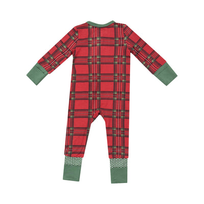 2 Way Zipper Romper - Vintage Holiday Plaid-Angel Dear