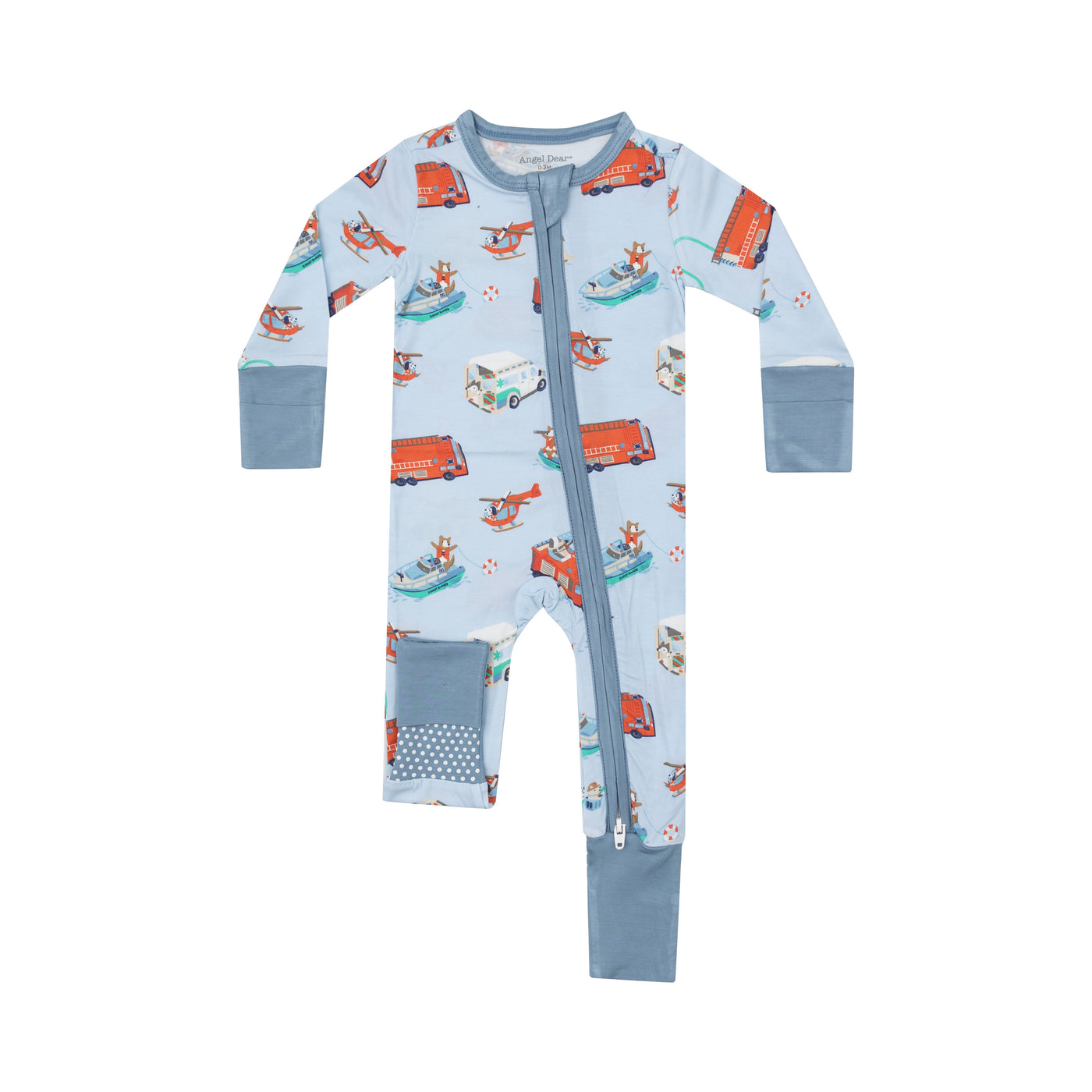 2 Way Zipper Romper - Rescue Vehicle Dogs-Angel Dear