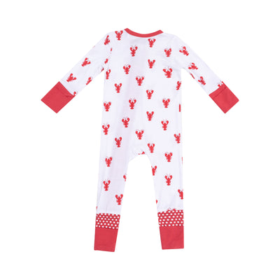 2 Way Zipper Romper - Lobster Bamboo