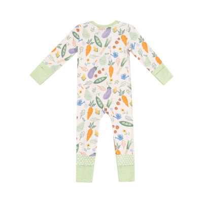 2 Way Zipper Romper - Veggie Patch