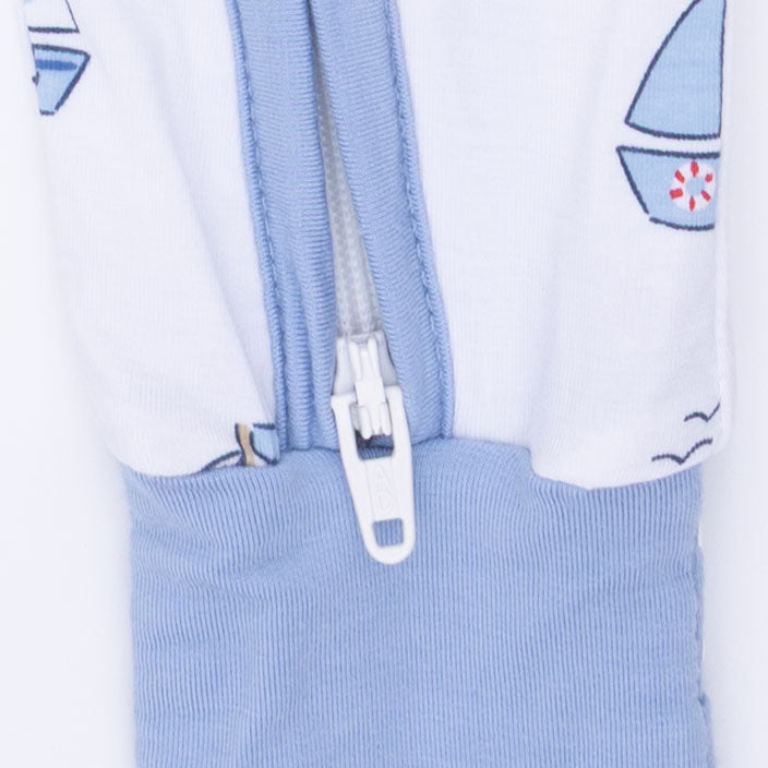 Bubbly Sailboats Blue - Convertible Romper-Angel Dear