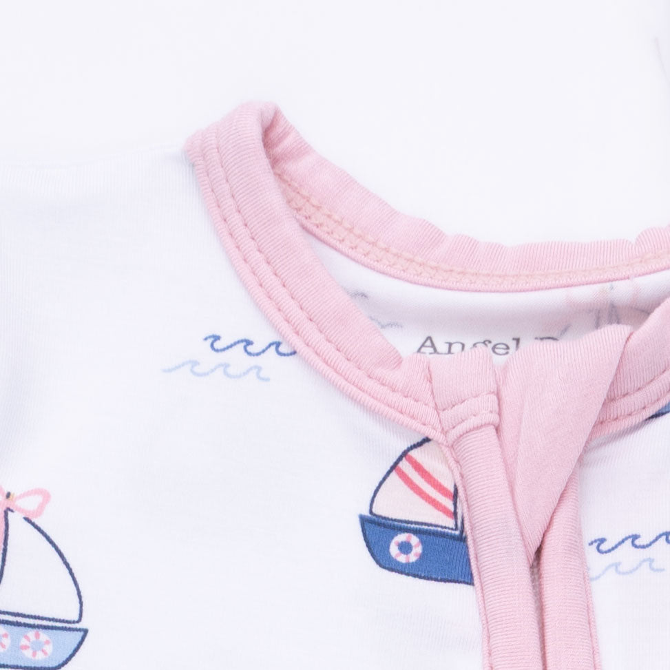 Bubbly Sailboats Pink - Convertible Romper-Angel Dear
