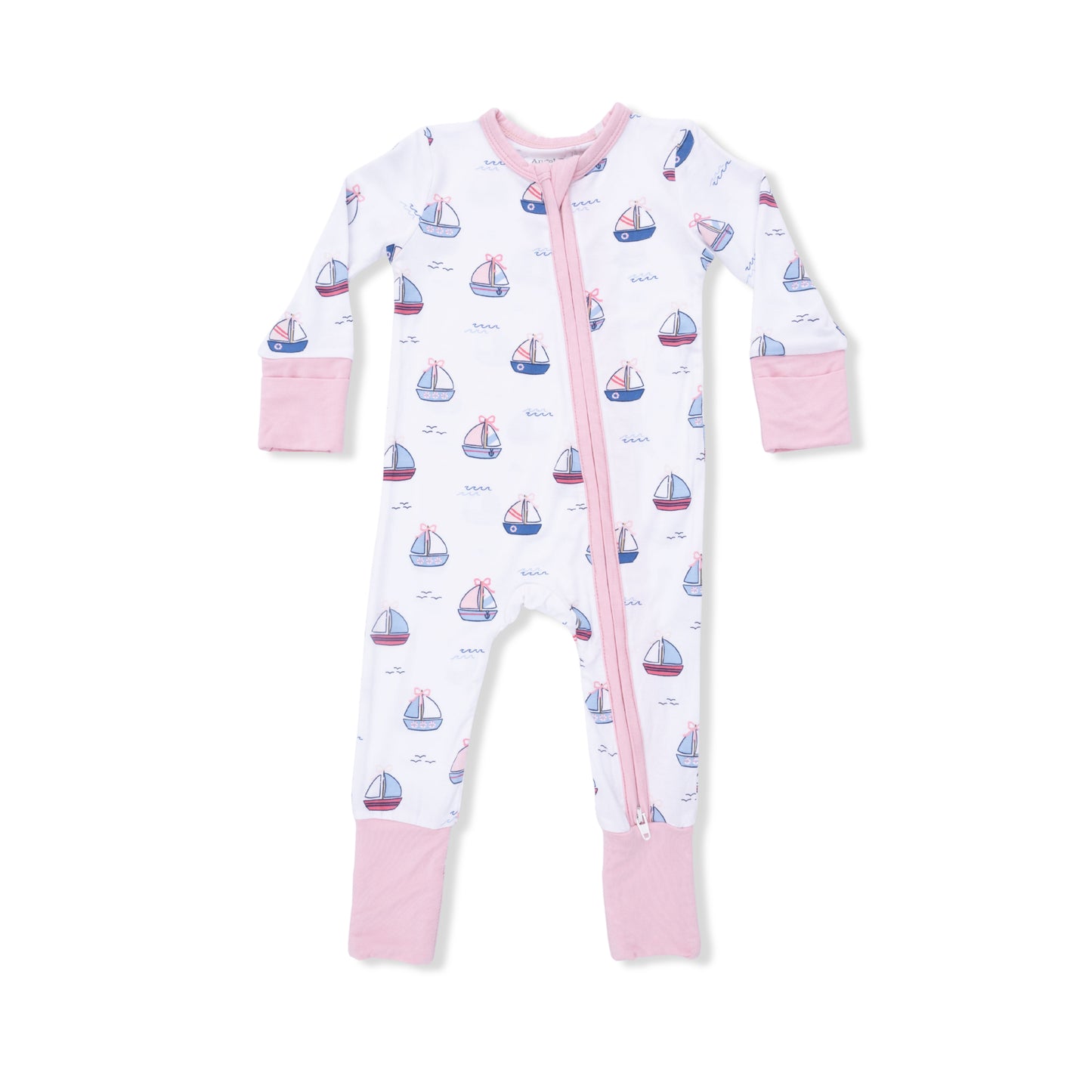 Bubbly Sailboats Pink - Convertible Romper-Angel Dear