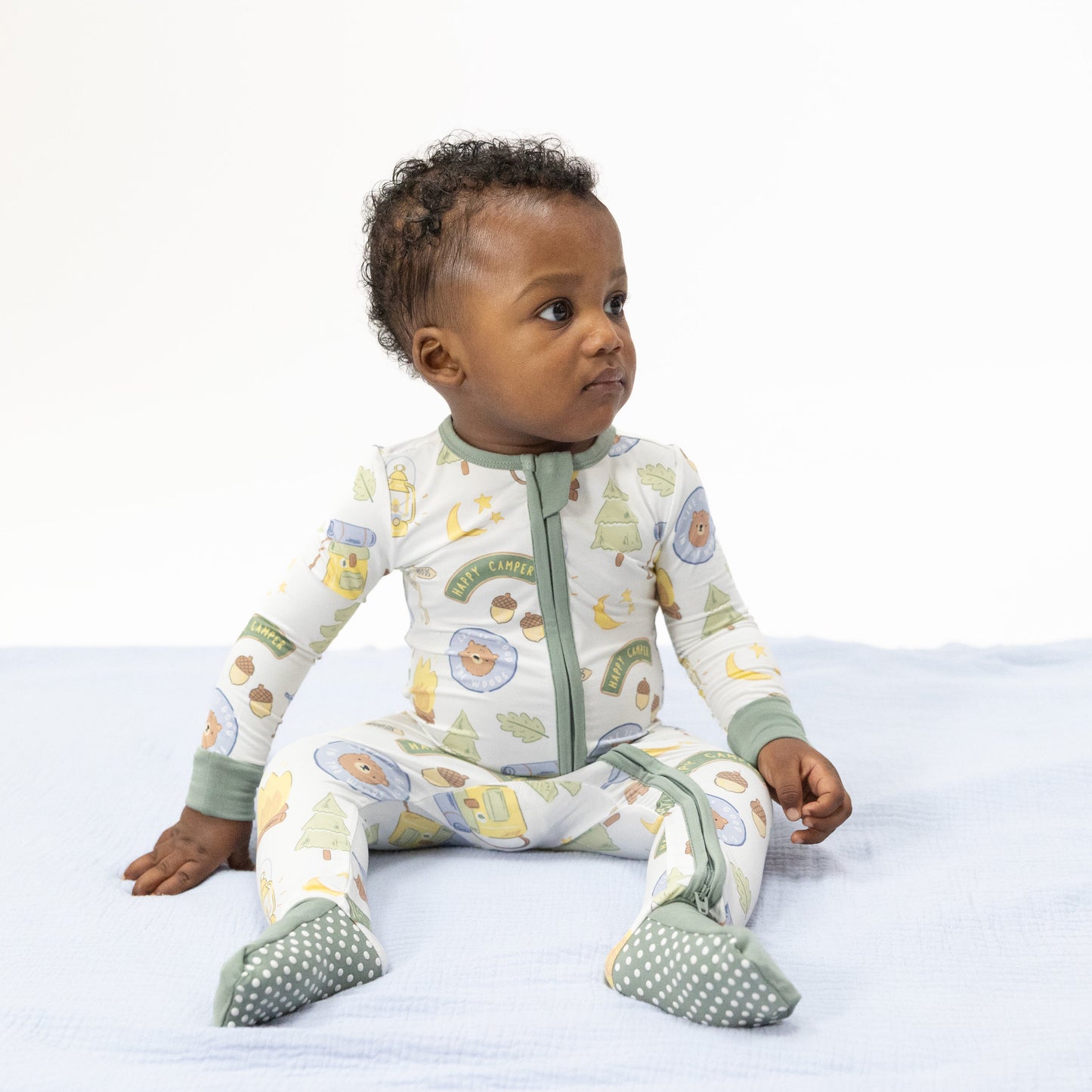 Camping Blue - Convertible Romper-Angel Dear