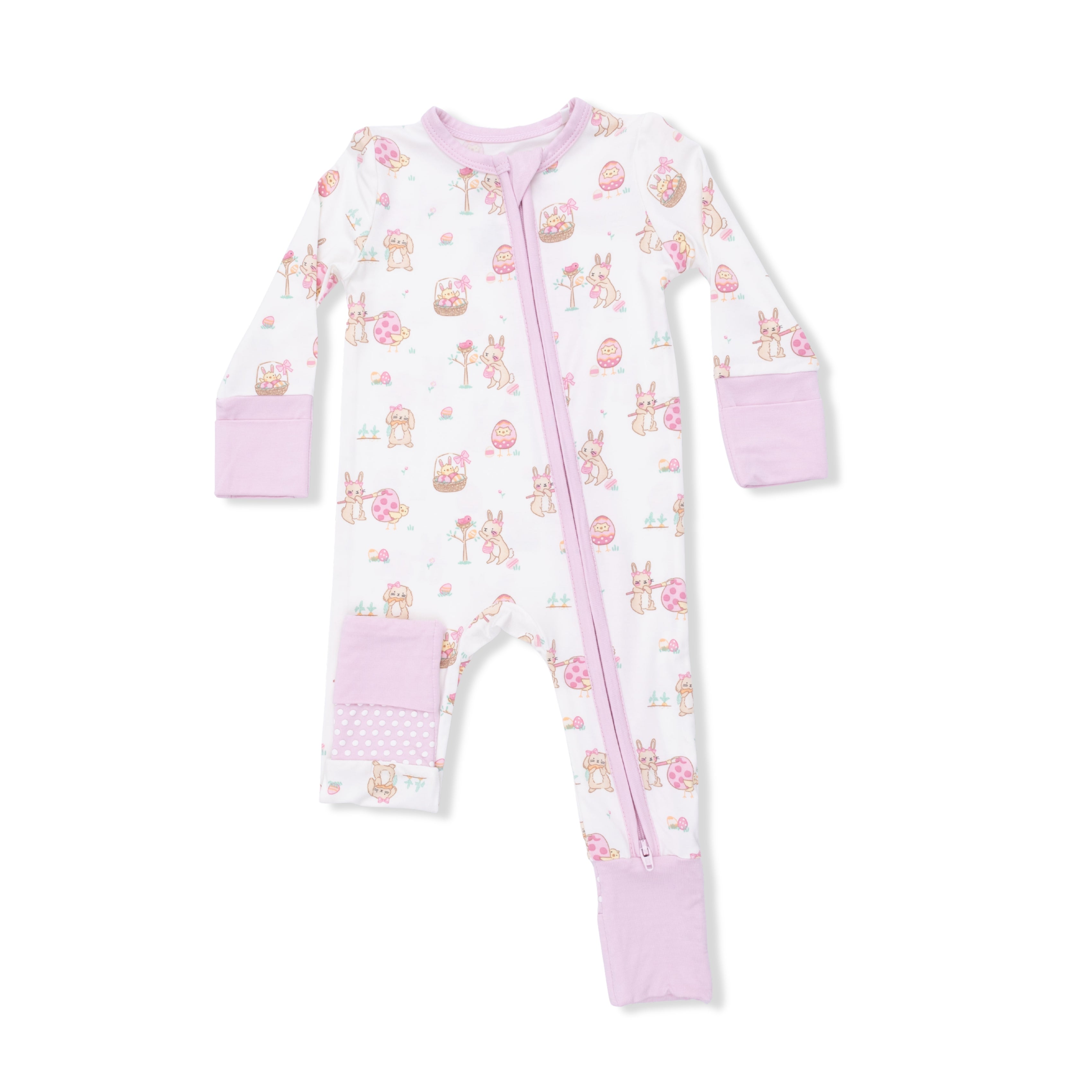 Easter Egg Hunt Pink - Convertible Romper-Angel Dear