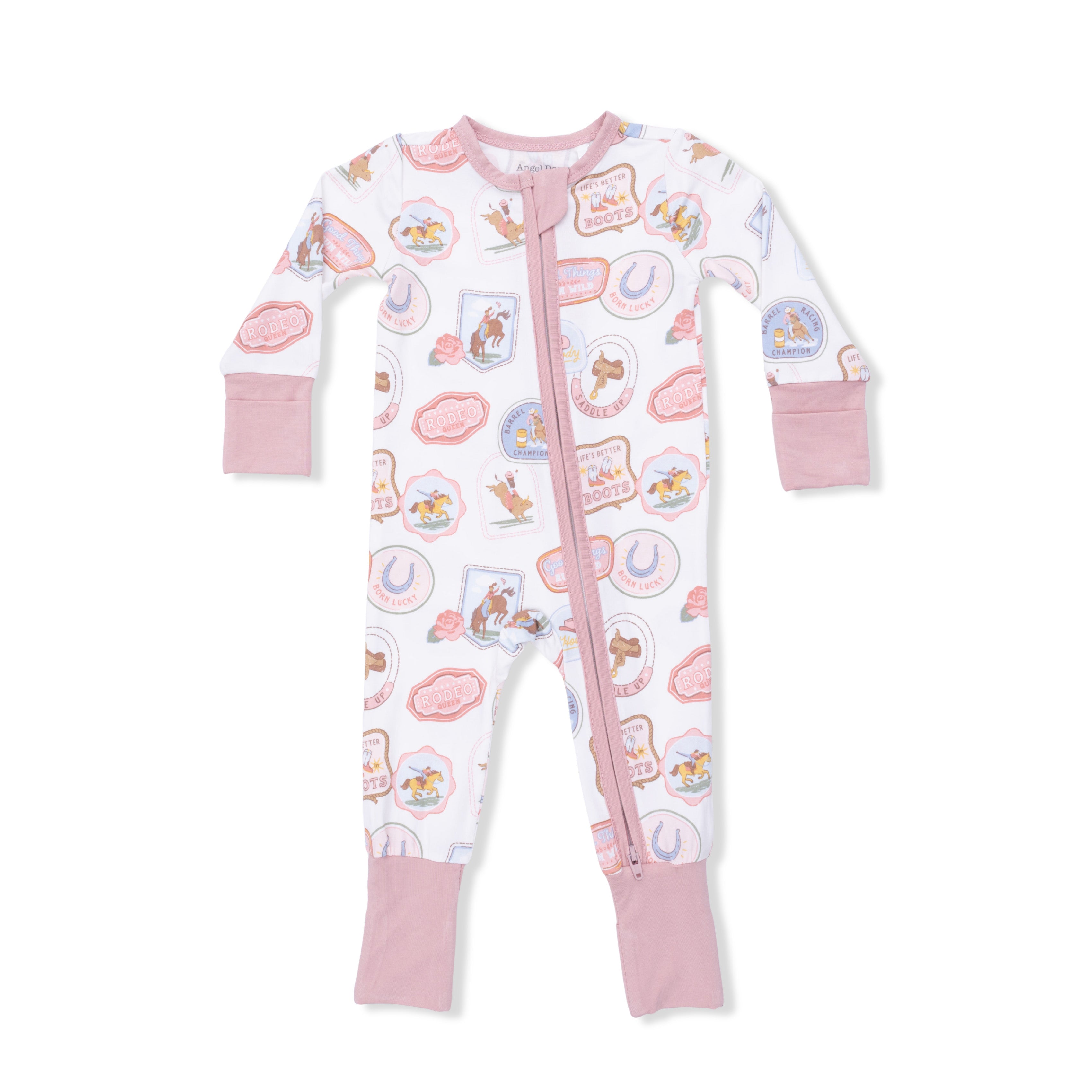 Rodeo Patches Pink - Convertible Romper-Angel Dear
