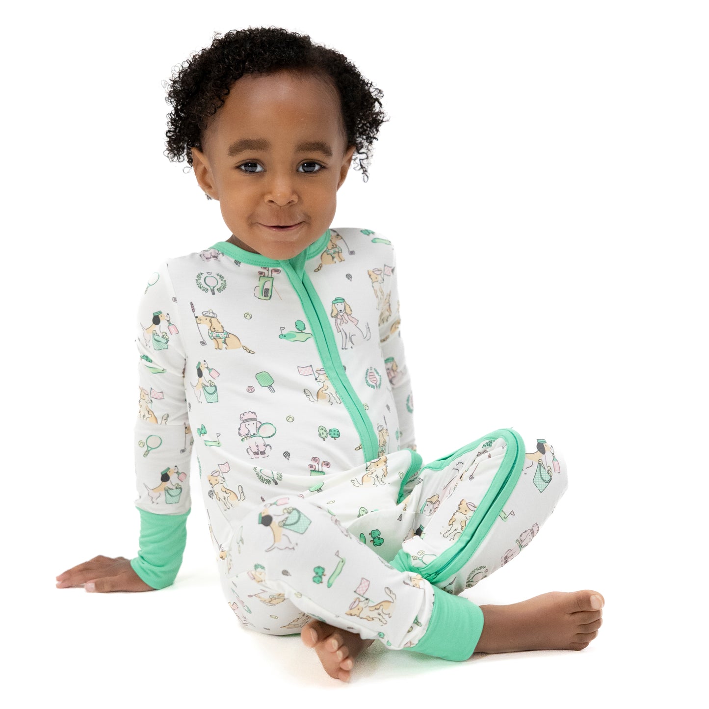 Country Club Dogs Neutral - Convertible Romper-Angel Dear