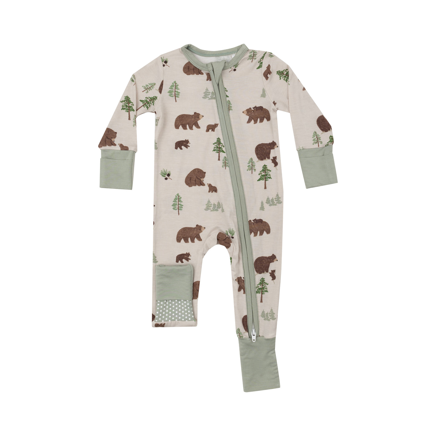 2 Way Zipper Romper - Sweet Brown Bears-Angel Dear