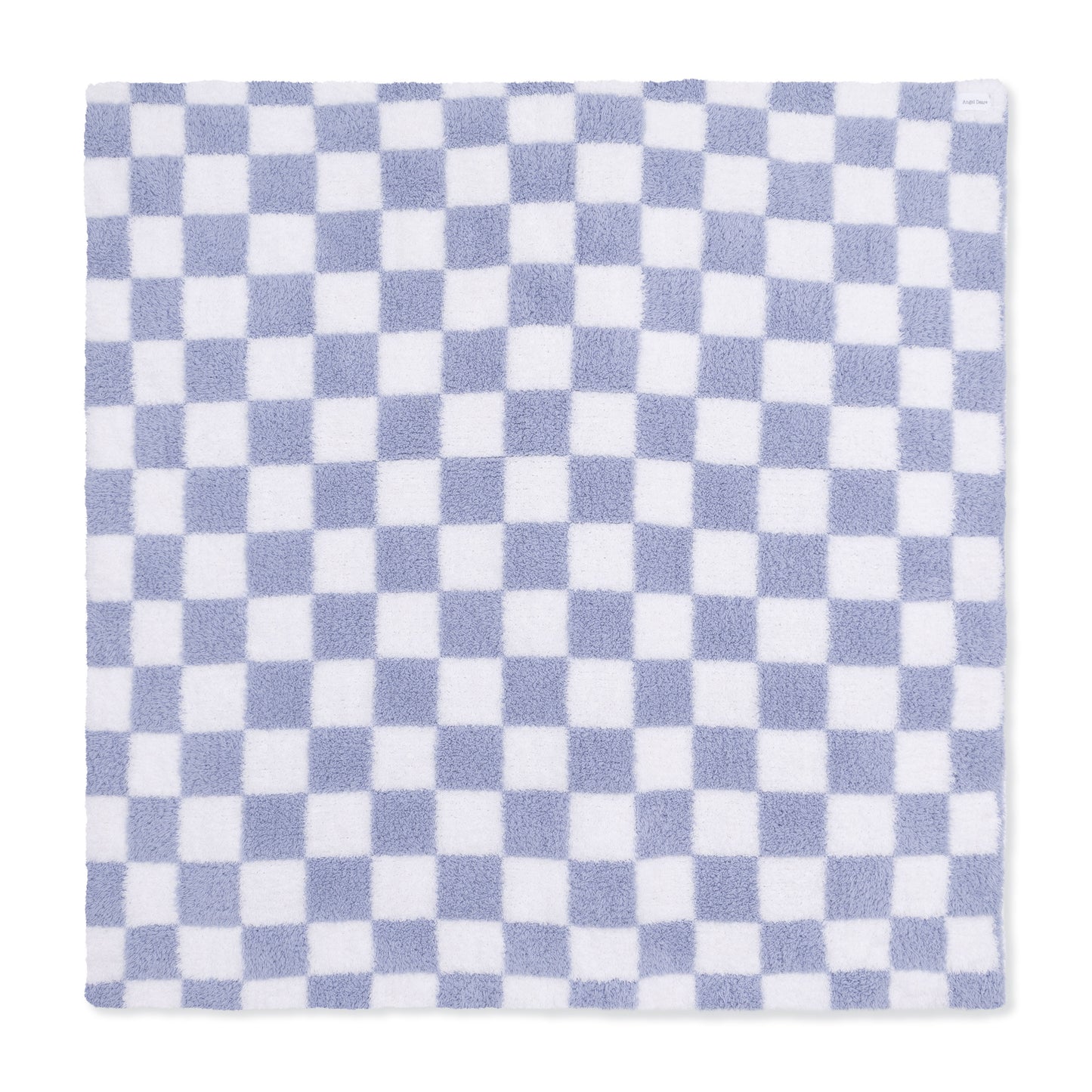 Chenille - Dusty Blue Checkerboard Blanket