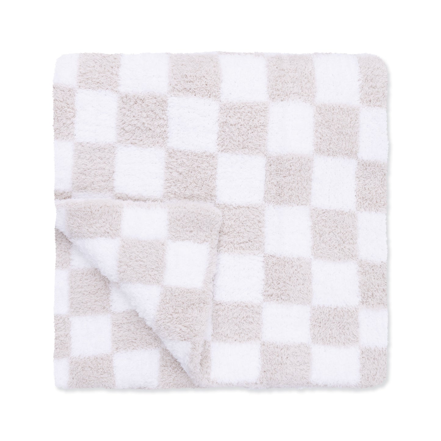 Chenille - Natural Checkerboard Blanket