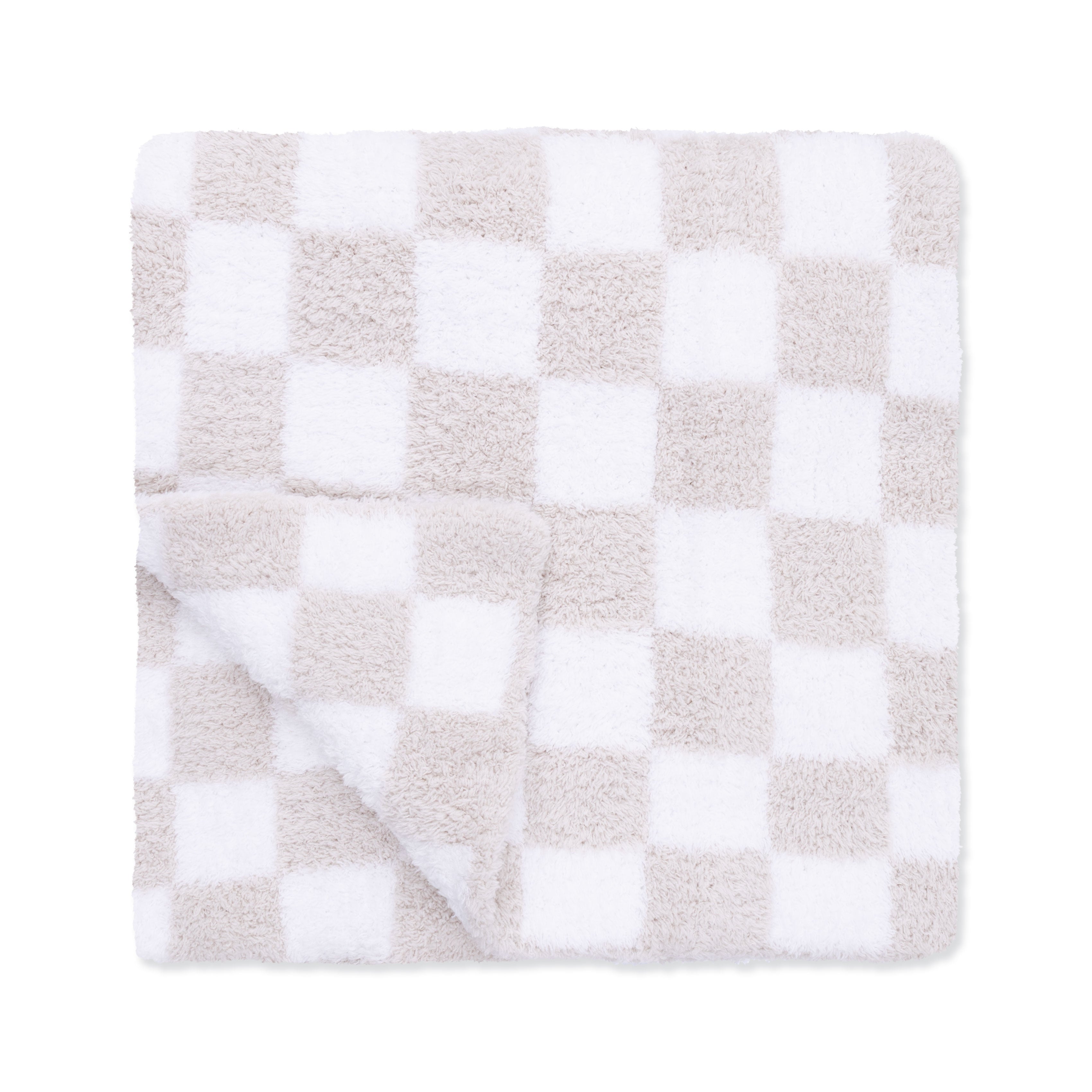 Chenille - Natural Checkerboard Blanket