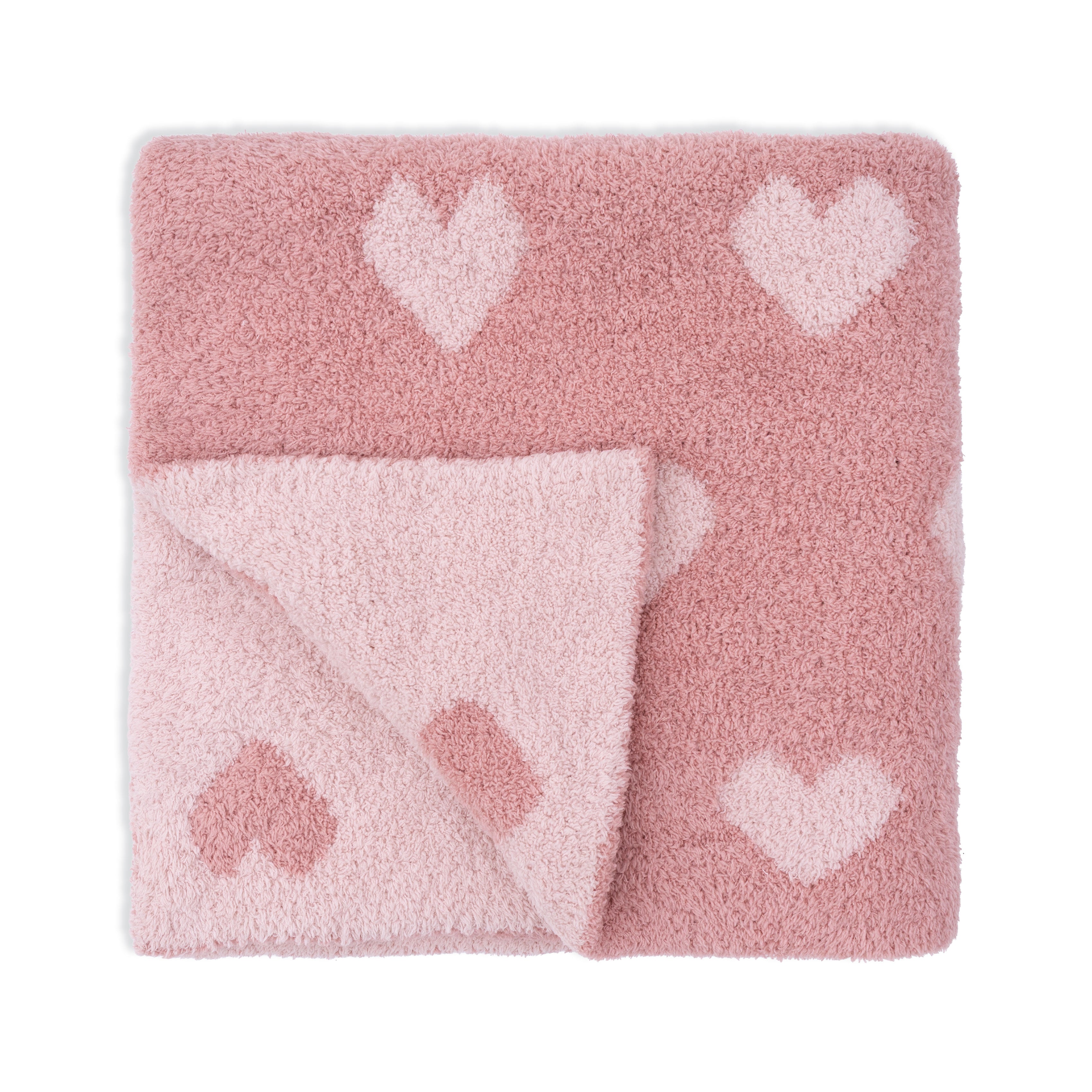 Blush and Rose Heart Blanket