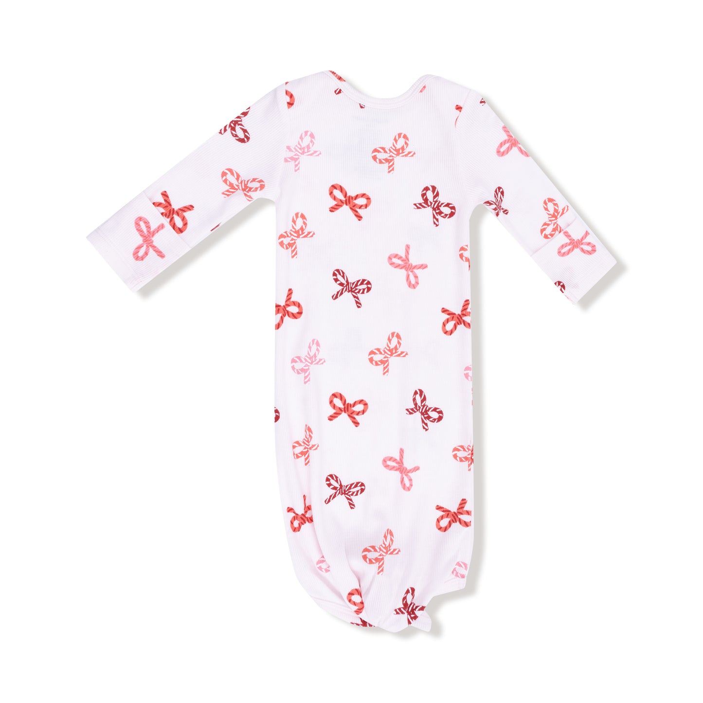 Knotted Gown in our  Candy Cane Bows print from Angel Dear