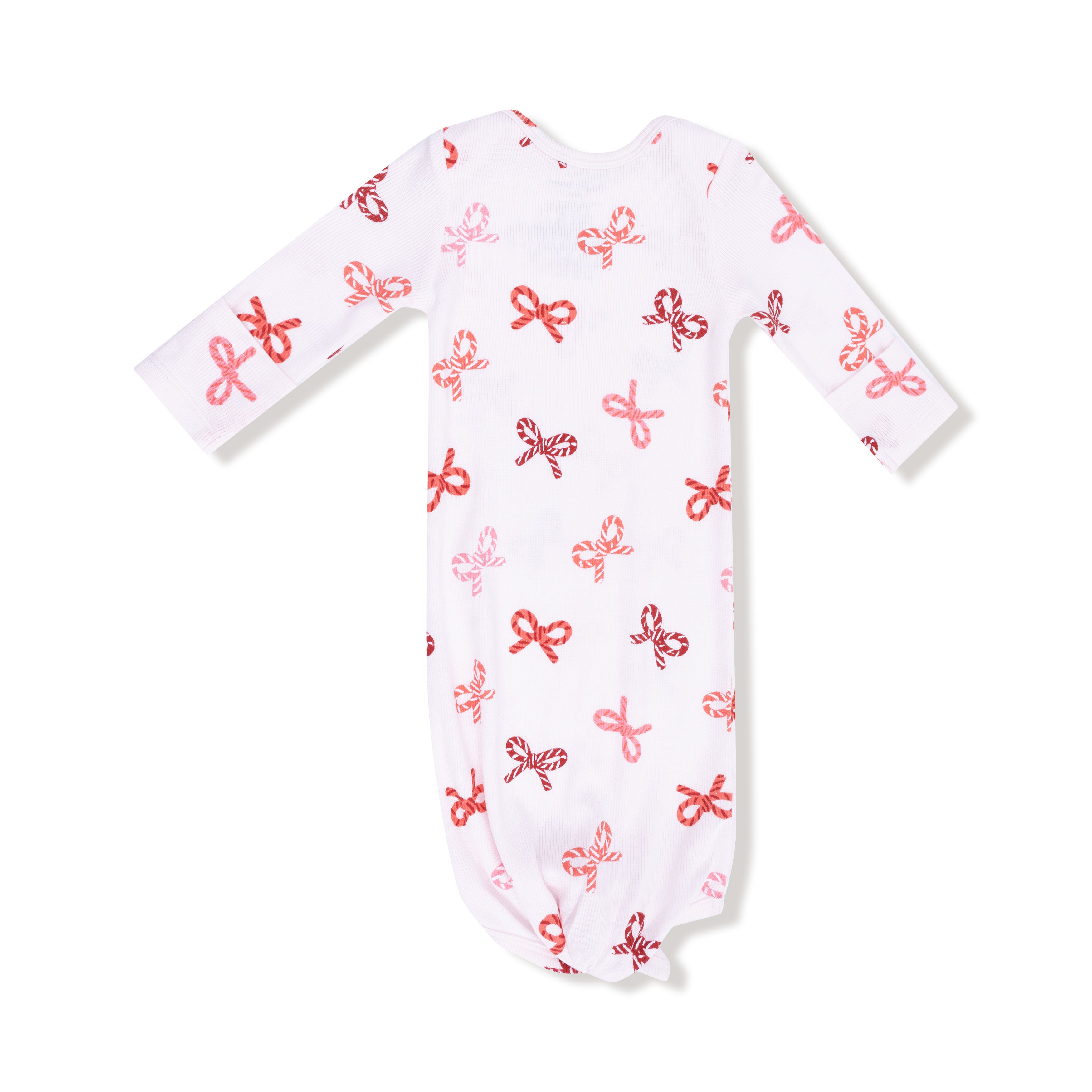 Knotted Gown in our  Candy Cane Bows print from Angel Dear