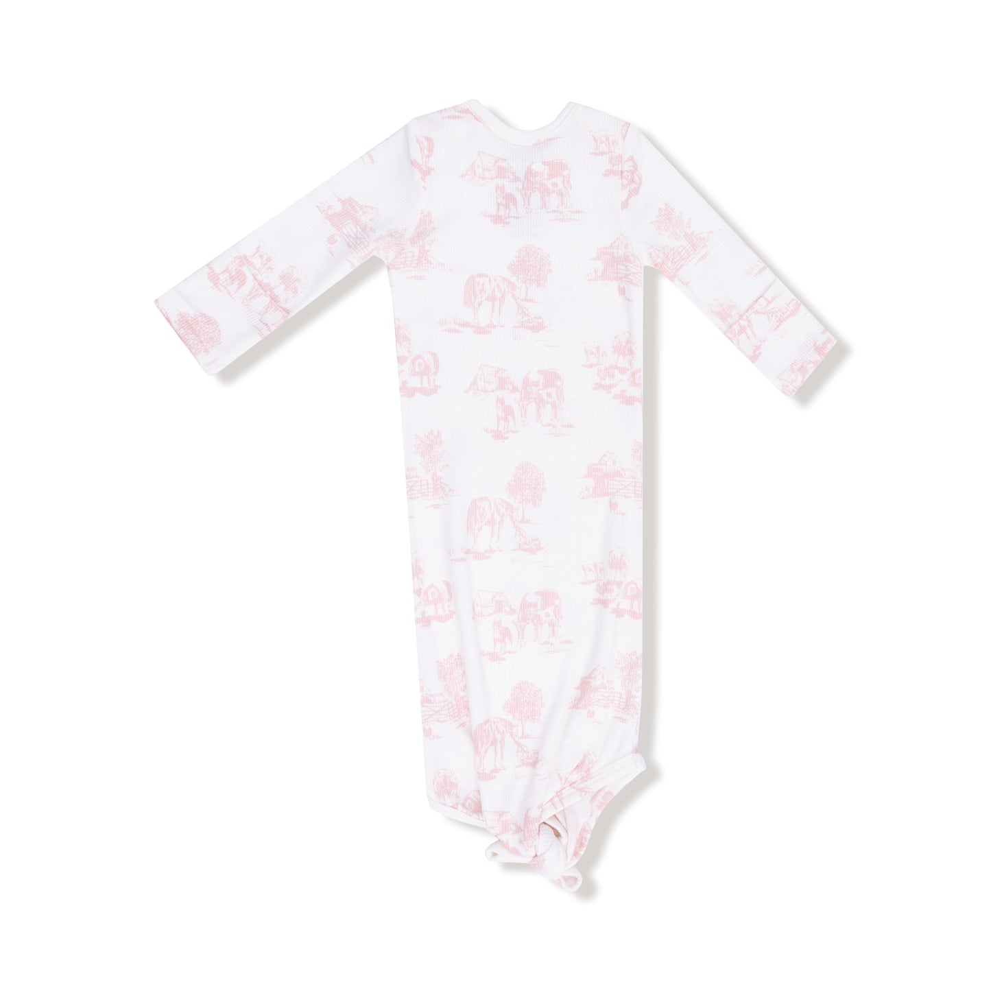 Knotted Gown in our  Farm Toile - Pink print from Angel Dear