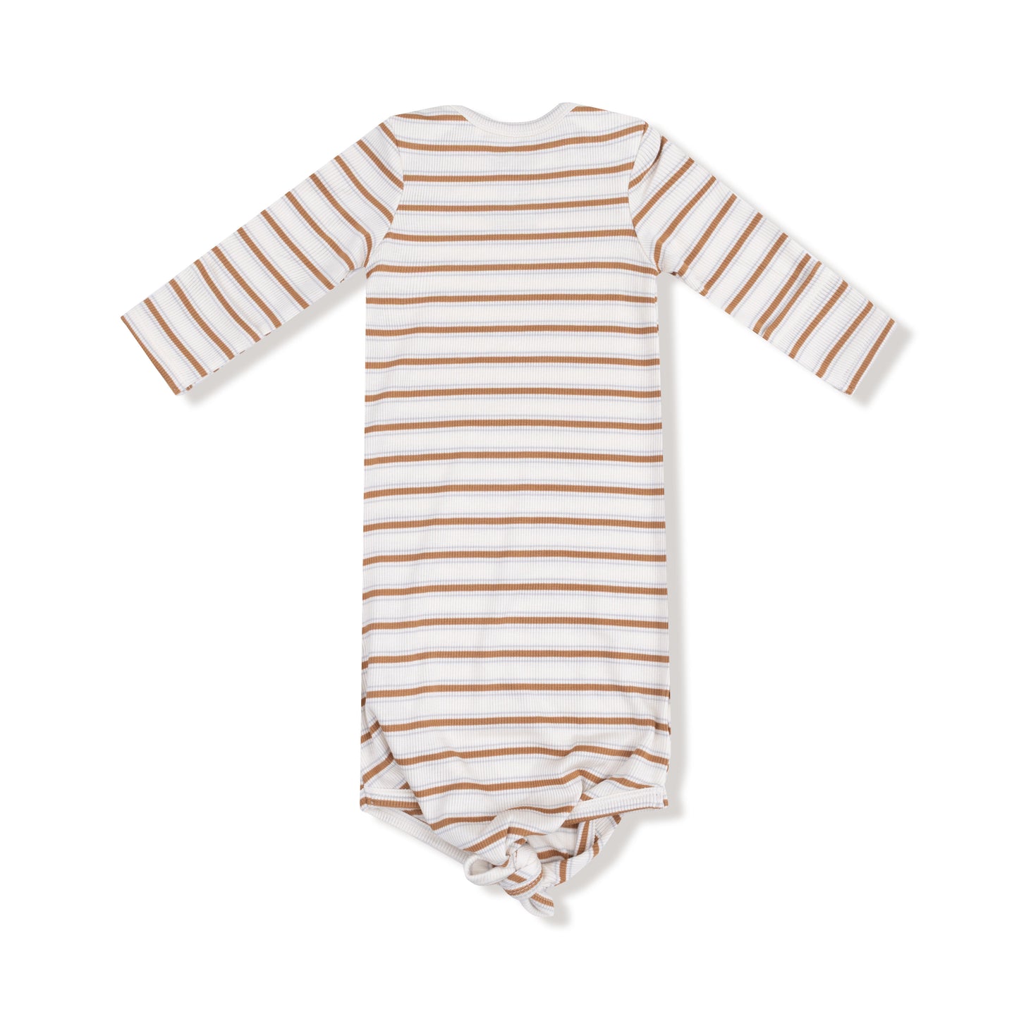 Knotted Gown in our  Vintage Stripe - Brown print from Angel Dear