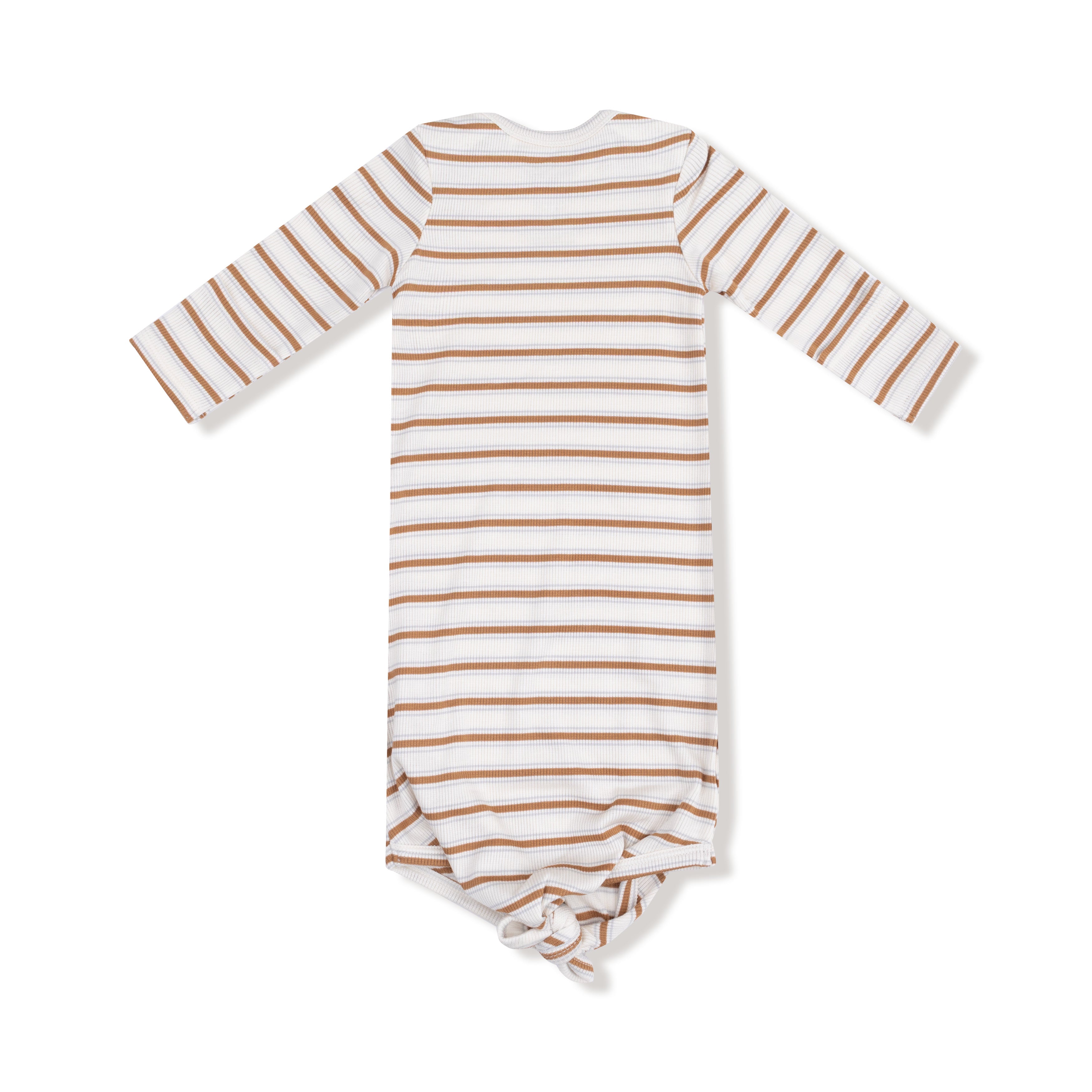 Knotted Gown in our  Vintage Stripe - Brown print from Angel Dear