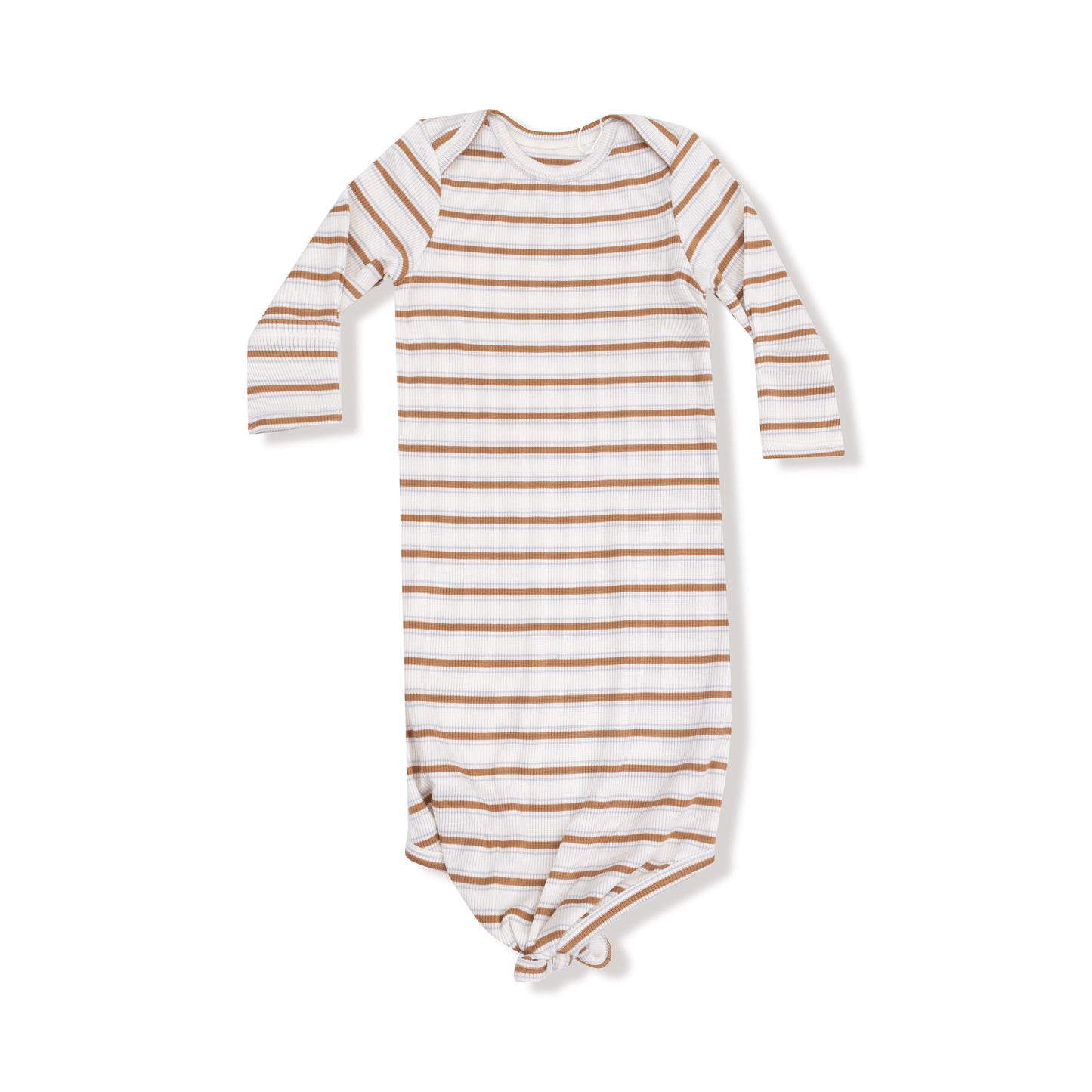 Knotted Gown in our  Vintage Stripe - Brown print from Angel Dear