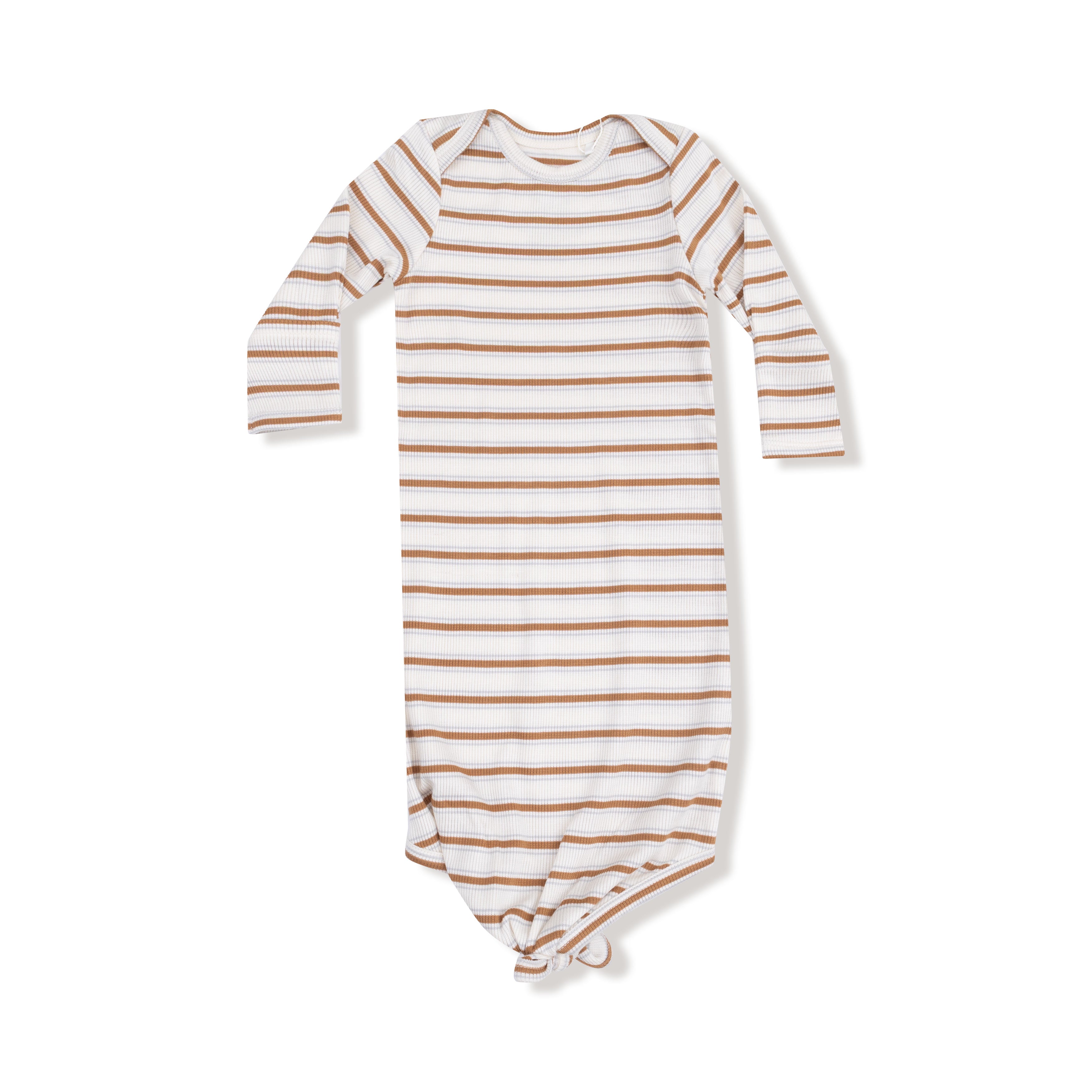 Knotted Gown in our  Vintage Stripe - Brown print from Angel Dear