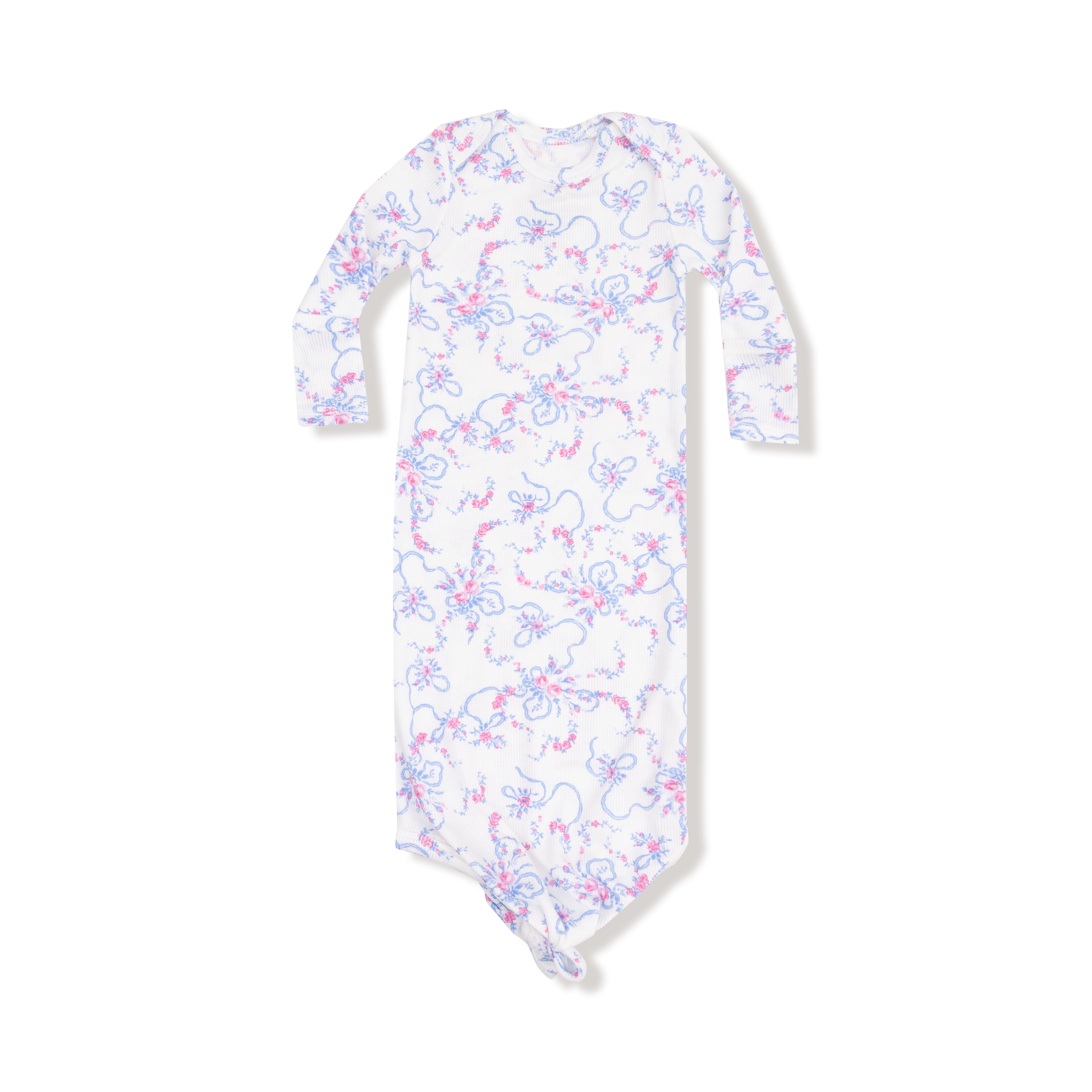 Knotted Gown in our  Ribbon Floral Fling print from Angel Dear