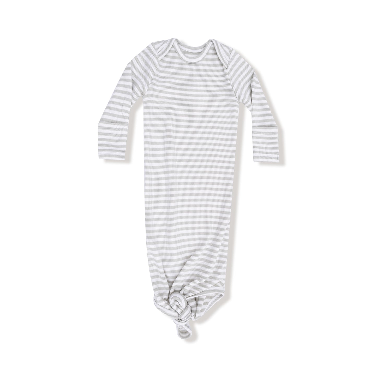 Knotted Gown in our Stripe - Mineral- Grey/White print from Angel Dear