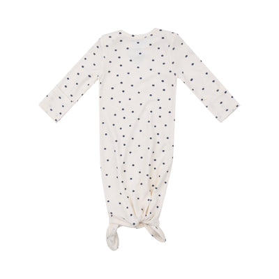 Knotted Gown - Navy Mini Dot-Angel Dear