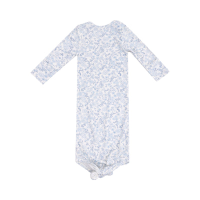 Knotted Gown - Blue Calico Floral