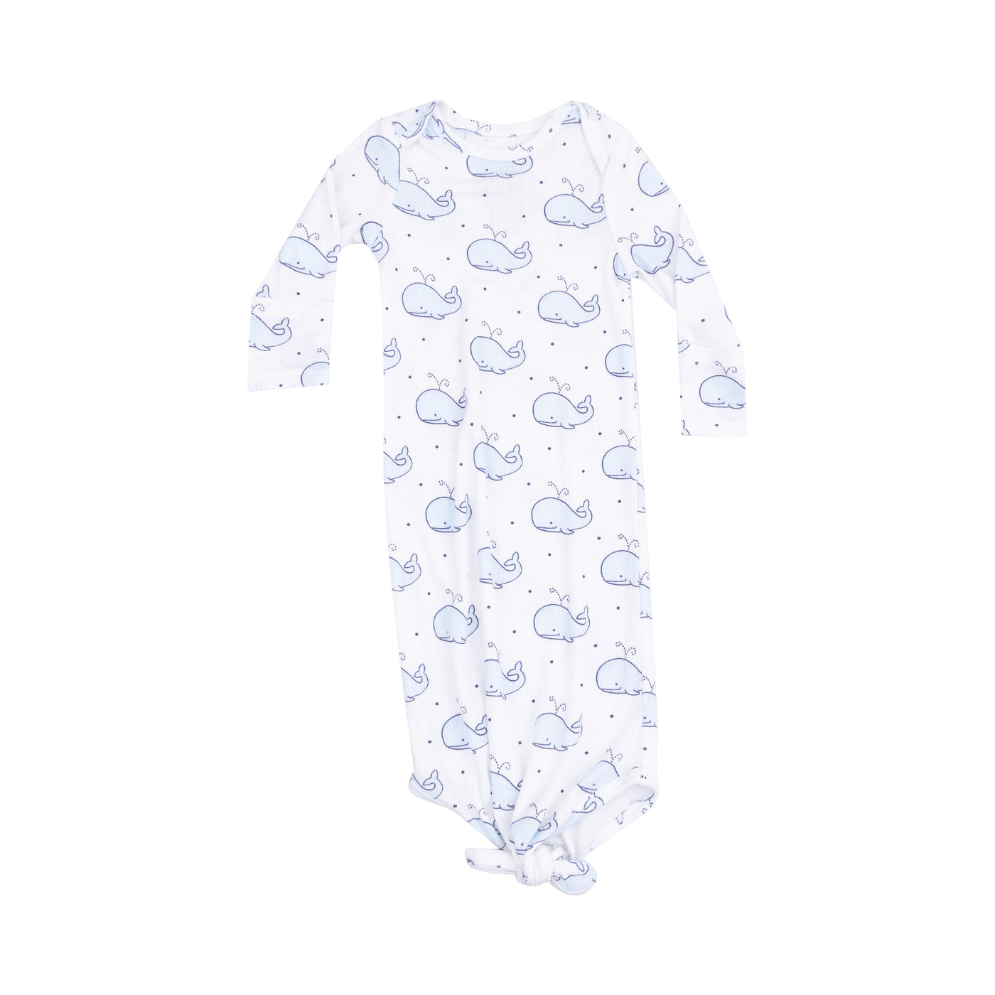 Knotted Gown - Bubbly Whale Blue