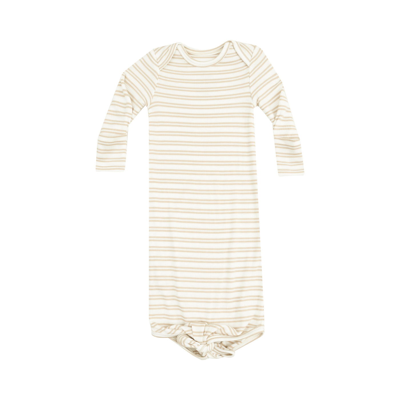 Knotted Gown - Stripe Oxford Tan