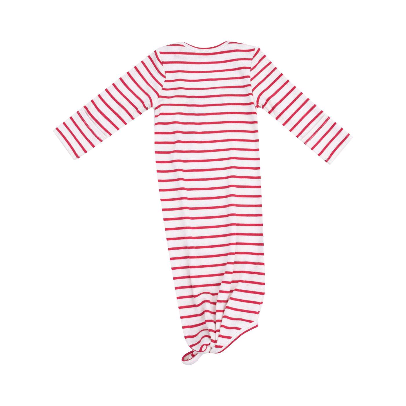 Knotted Gown -Stripe Vintage Red