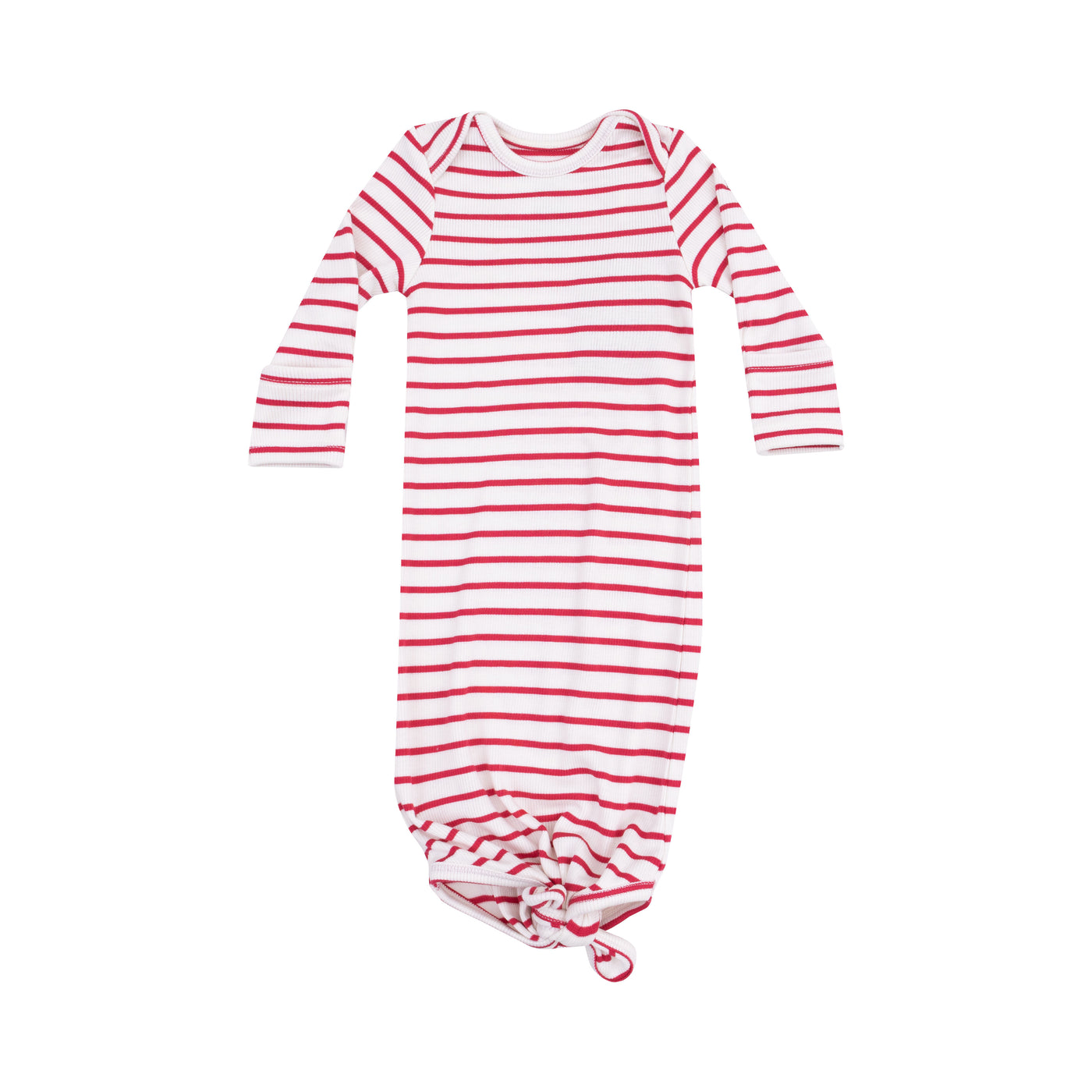 Knotted Gown -Stripe Vintage Red