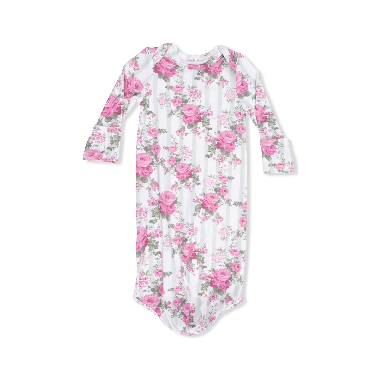 Cabbage Rose Stripe - Knotted Gown-Angel Dear