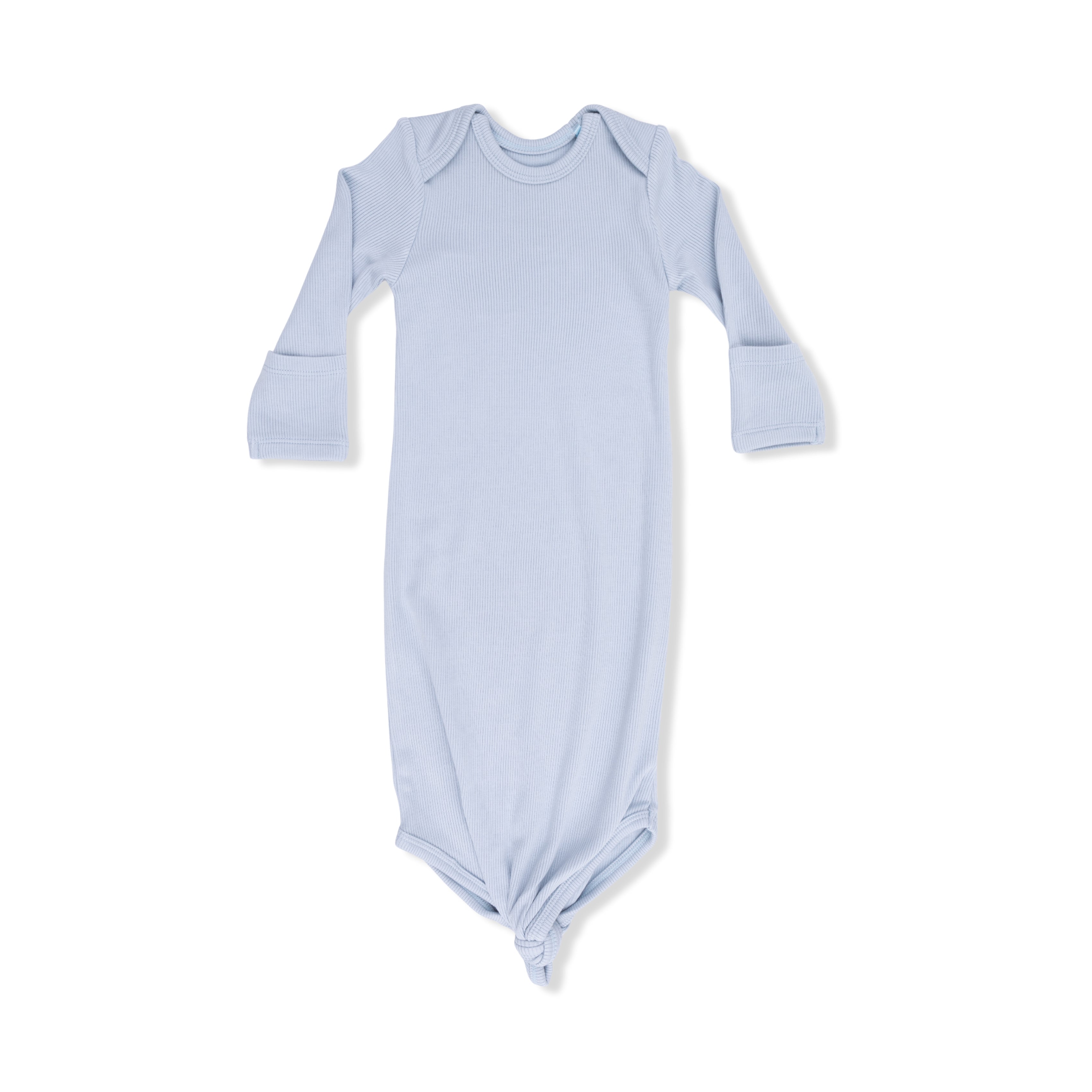 Solid Niagara Mist Rib - Knotted Gown-Angel Dear