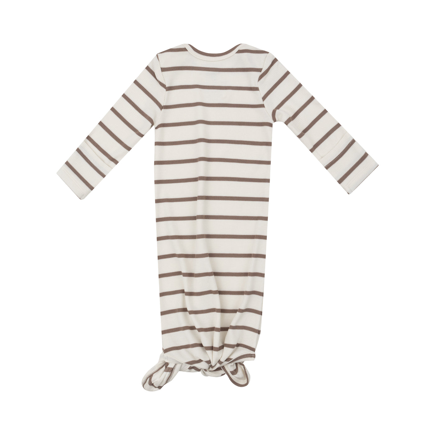 Knotted Gown - Brown Rib Stripe-Angel Dear