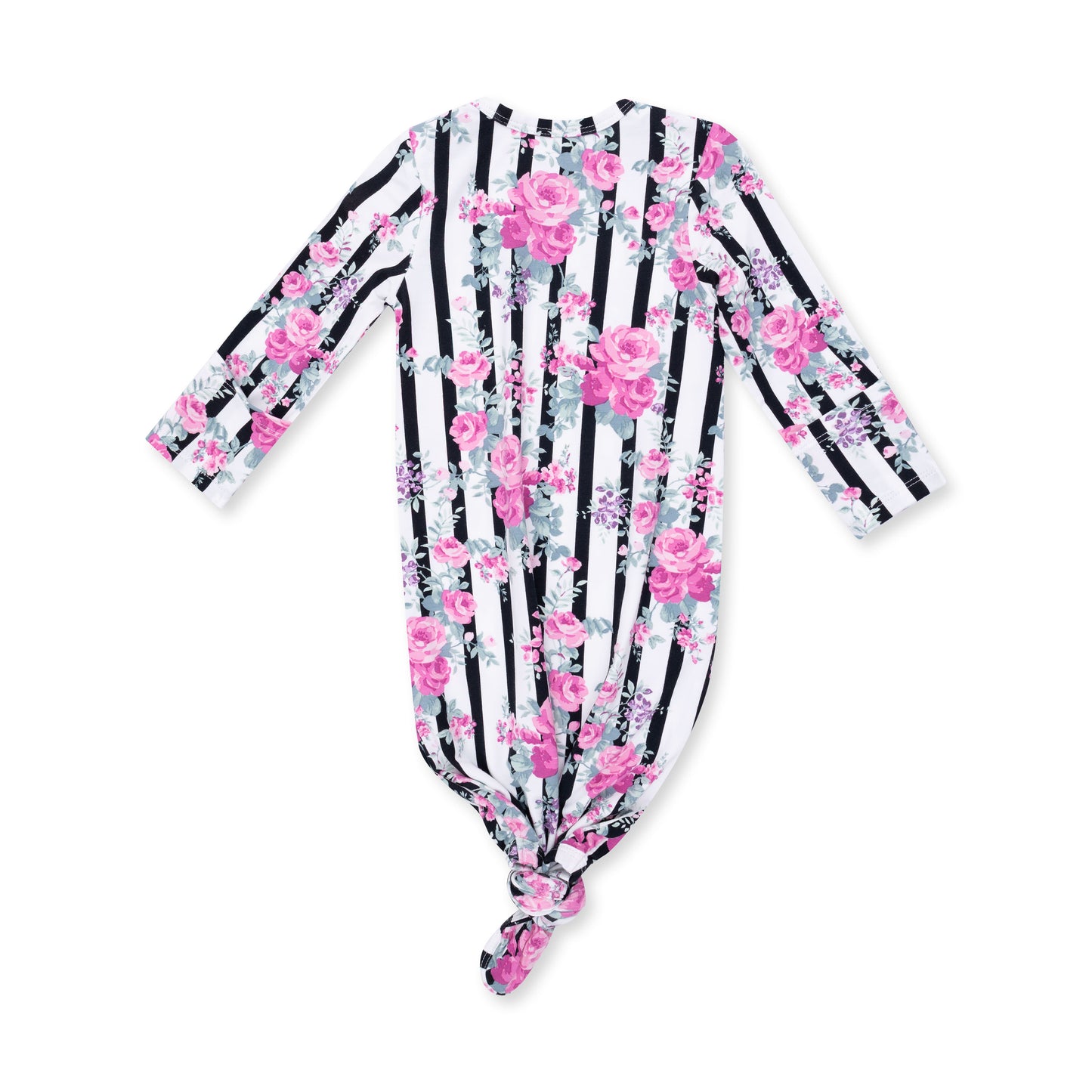 Cabbage Rose Stripe - Knotted Gown and Knot Headband